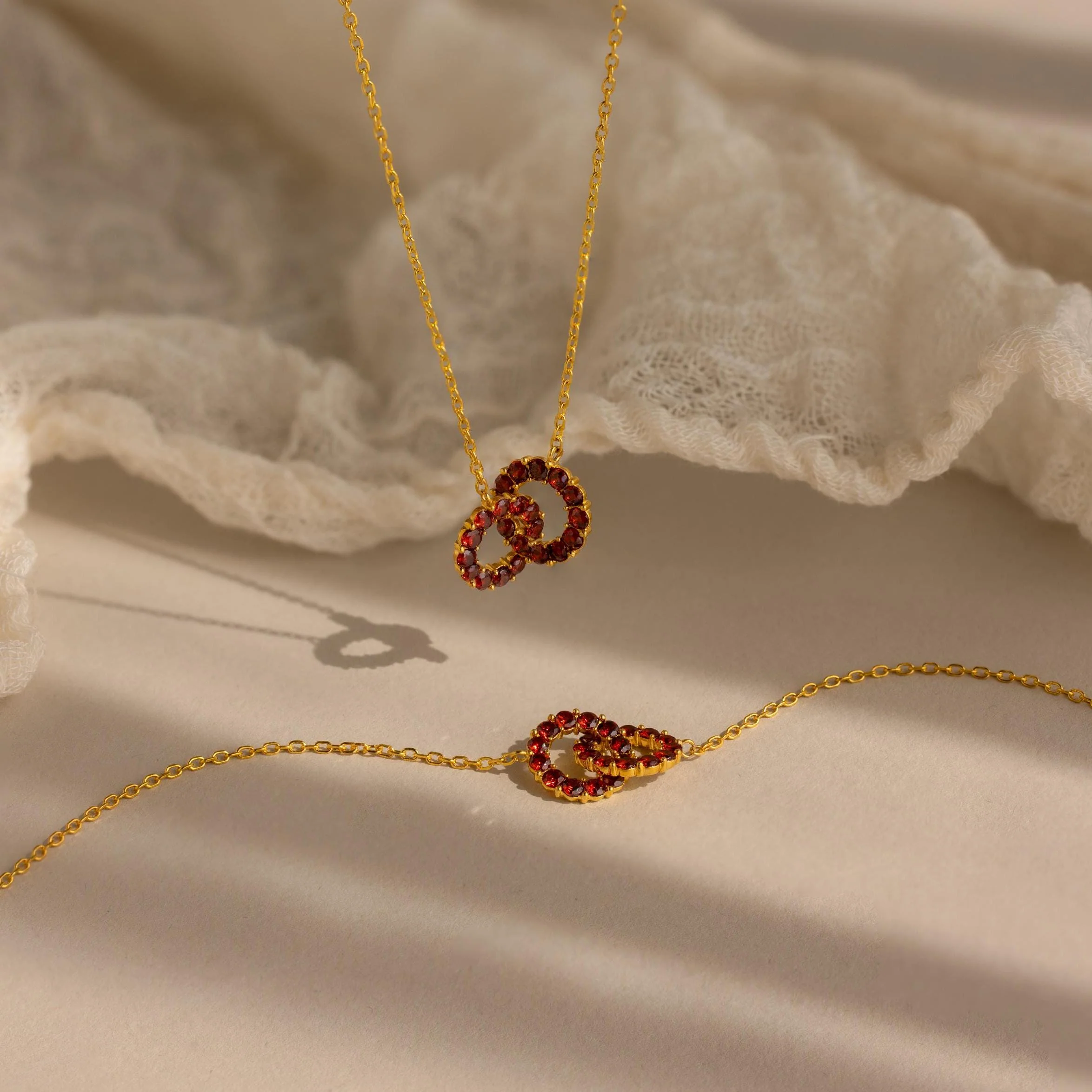 Interlocking Duo Birthstone Necklace - Image 7