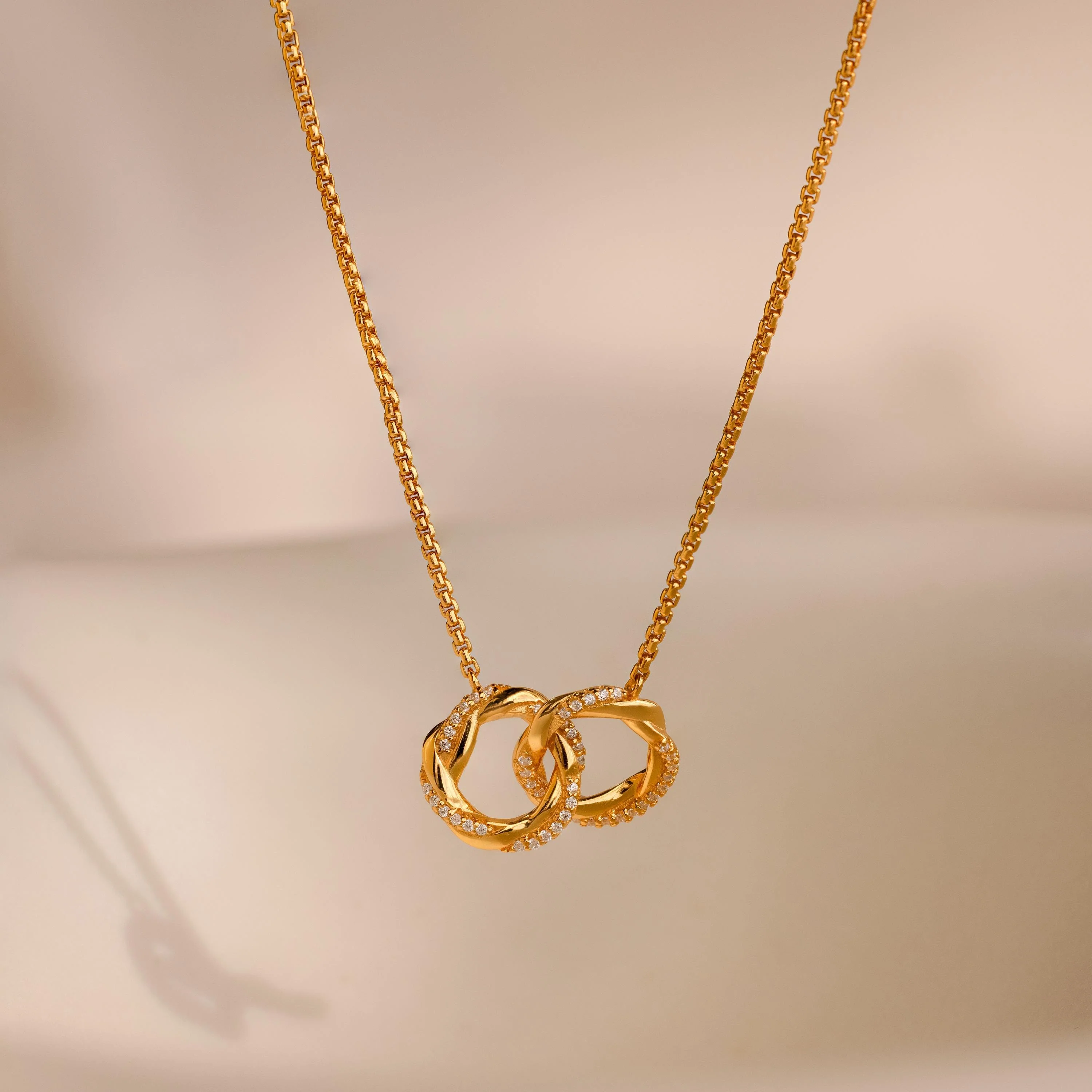 Interlocking Pave Charm Necklace - Image 4