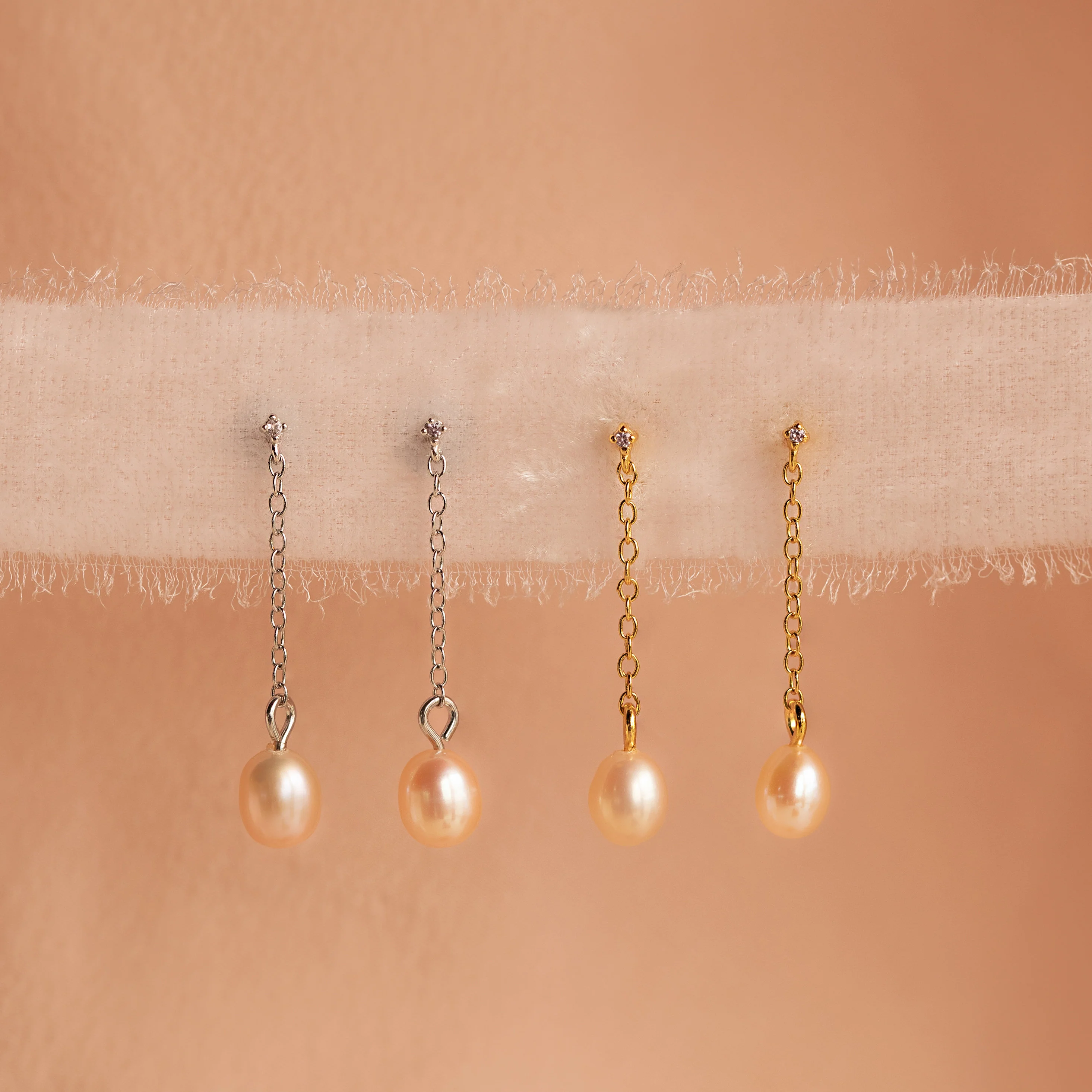 Isha Pink Pearl Earrings - Image 5