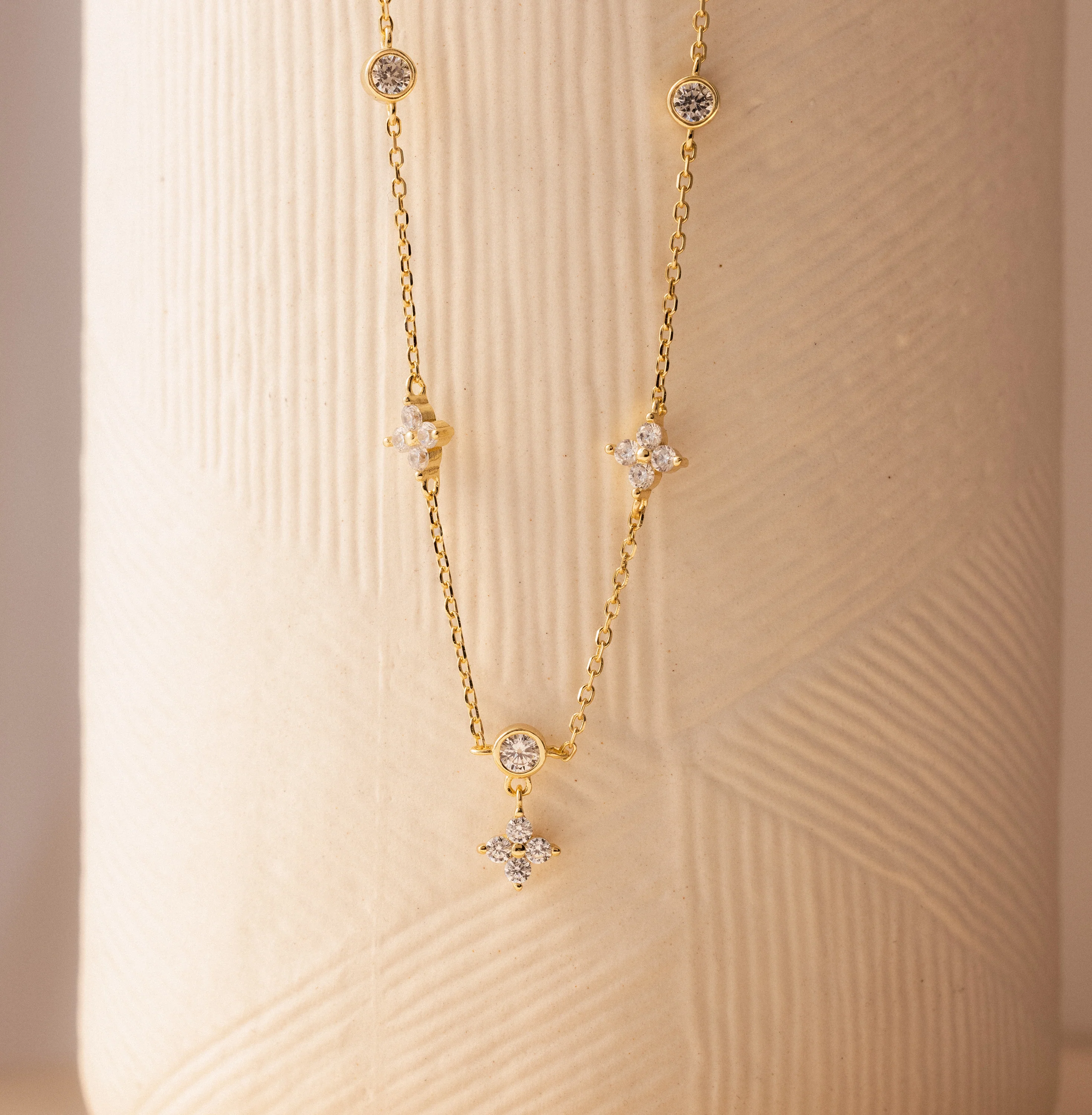 Ivy Diamond Station Necklace in 18K Gold - Image 4