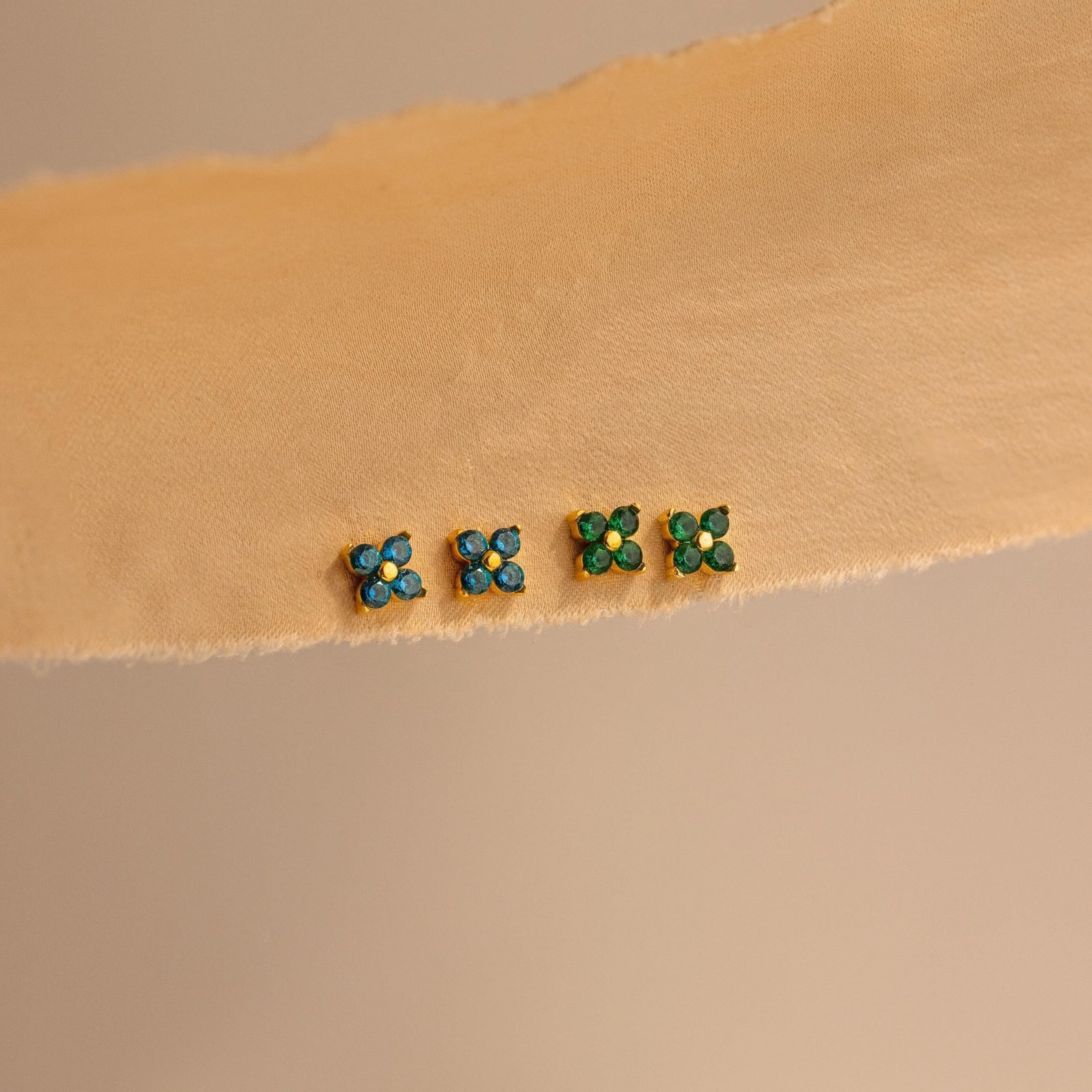 Ivy Flower Birthstone Studs - Image 2