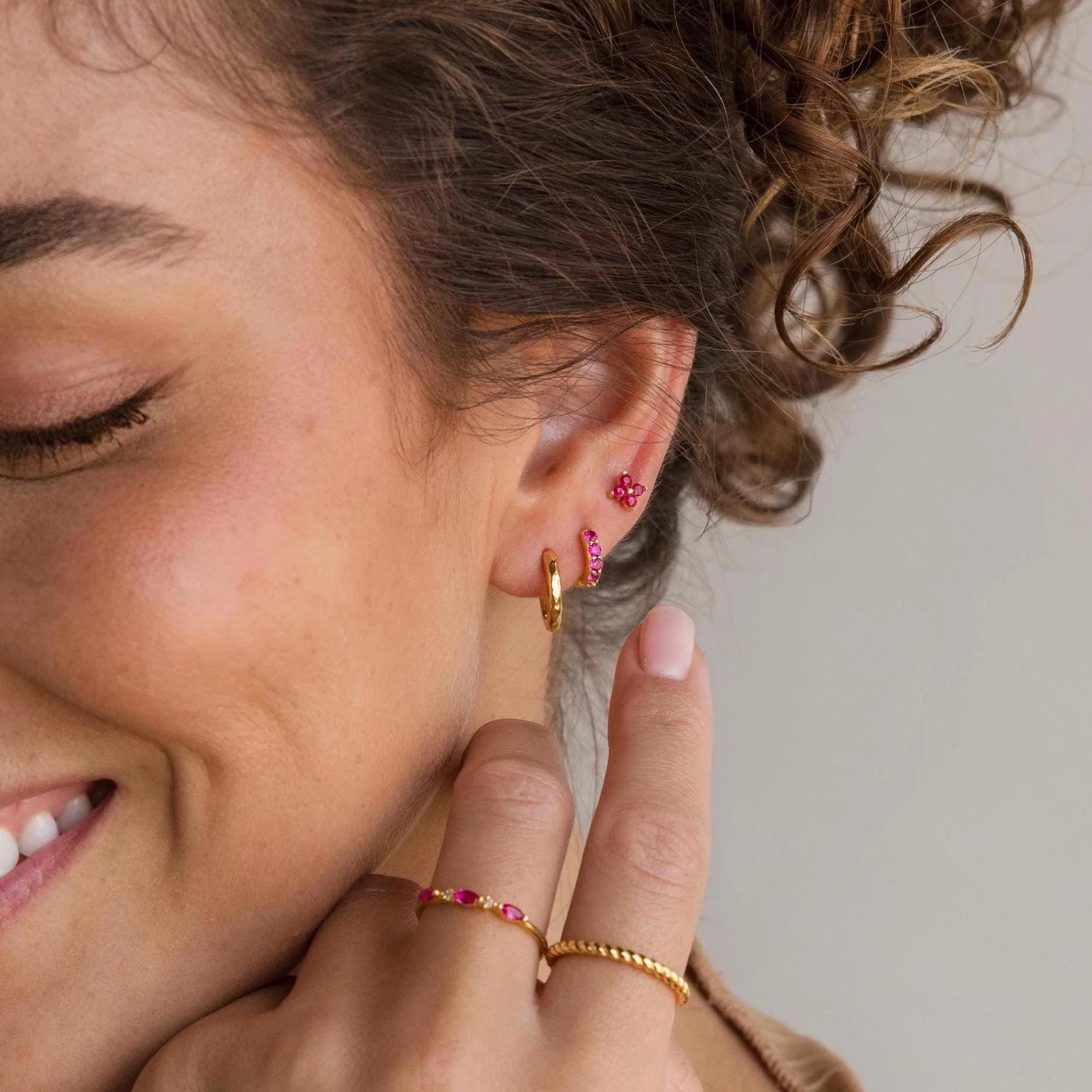 Ivy Flower Birthstone Studs - Image 5