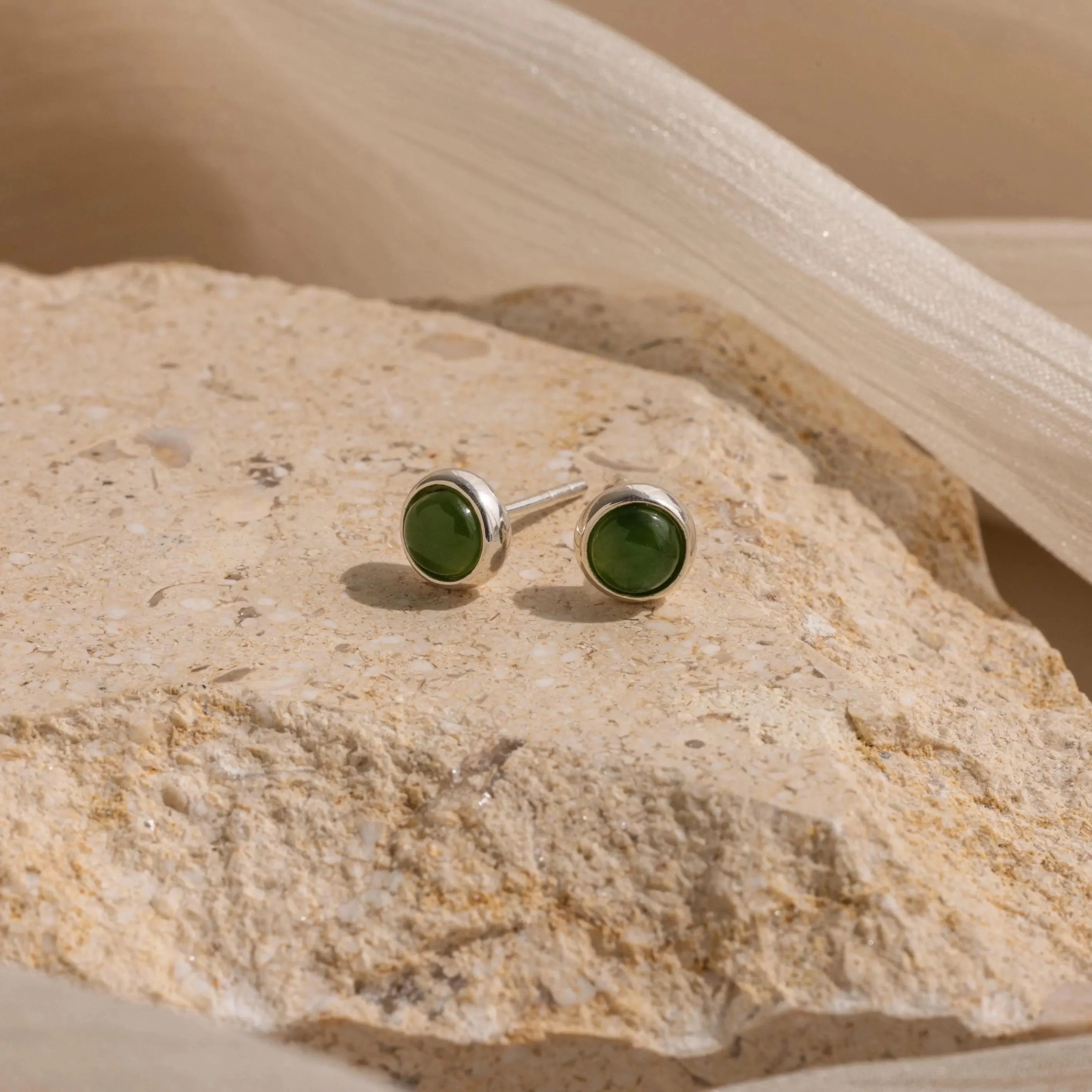 Jade Bezel Studs - Image 5