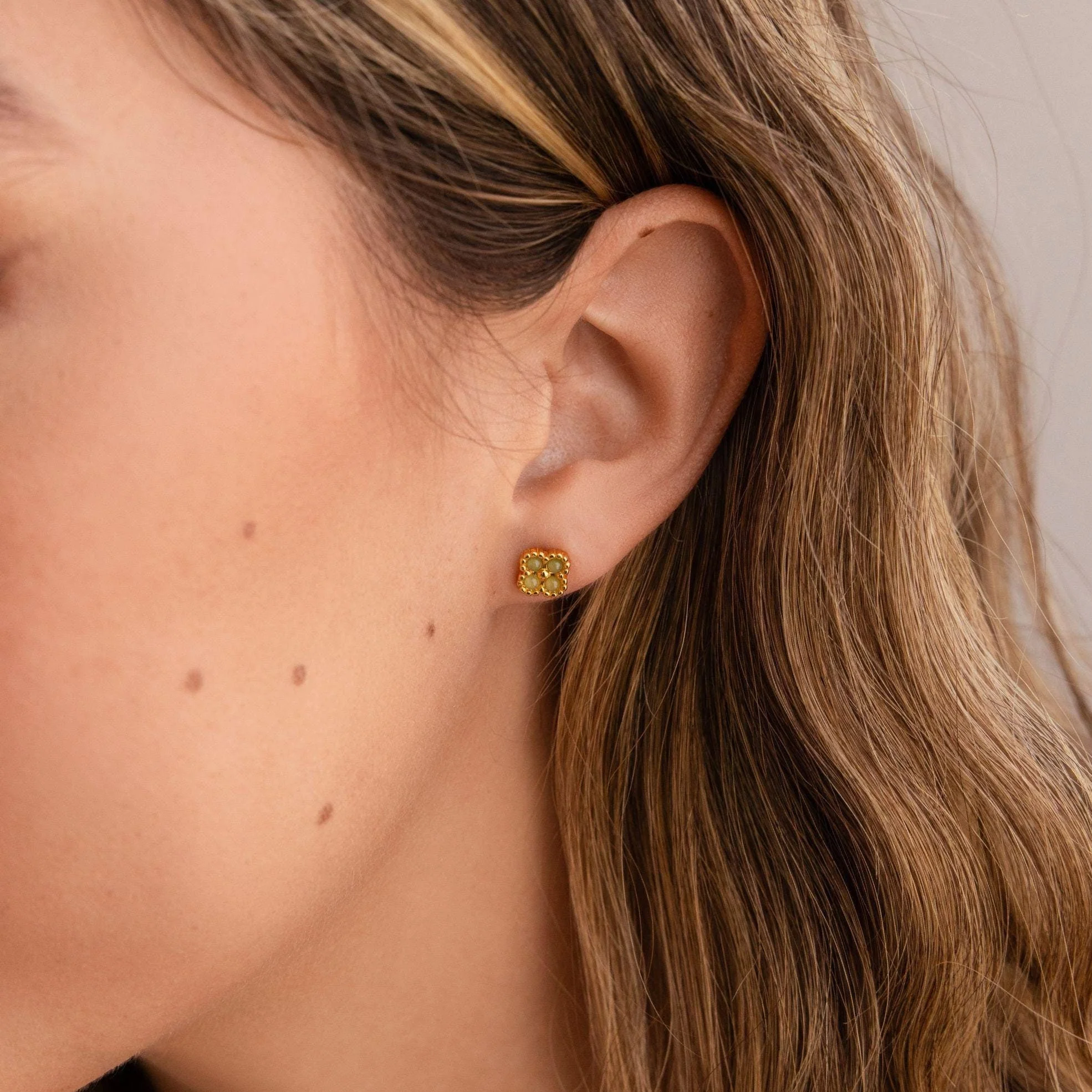 Jade Clover Studs - Image 2