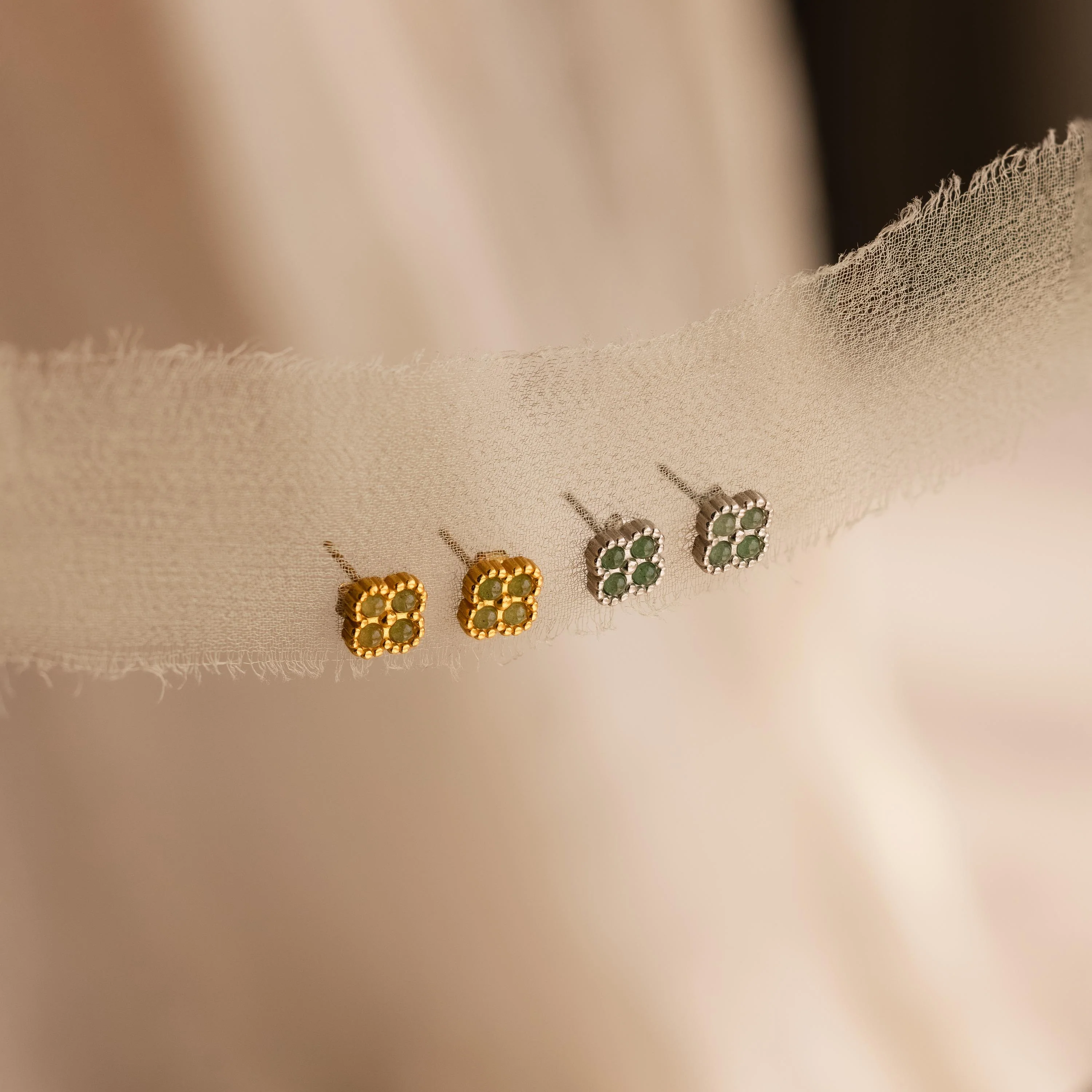 Jade Clover Studs - Image 6
