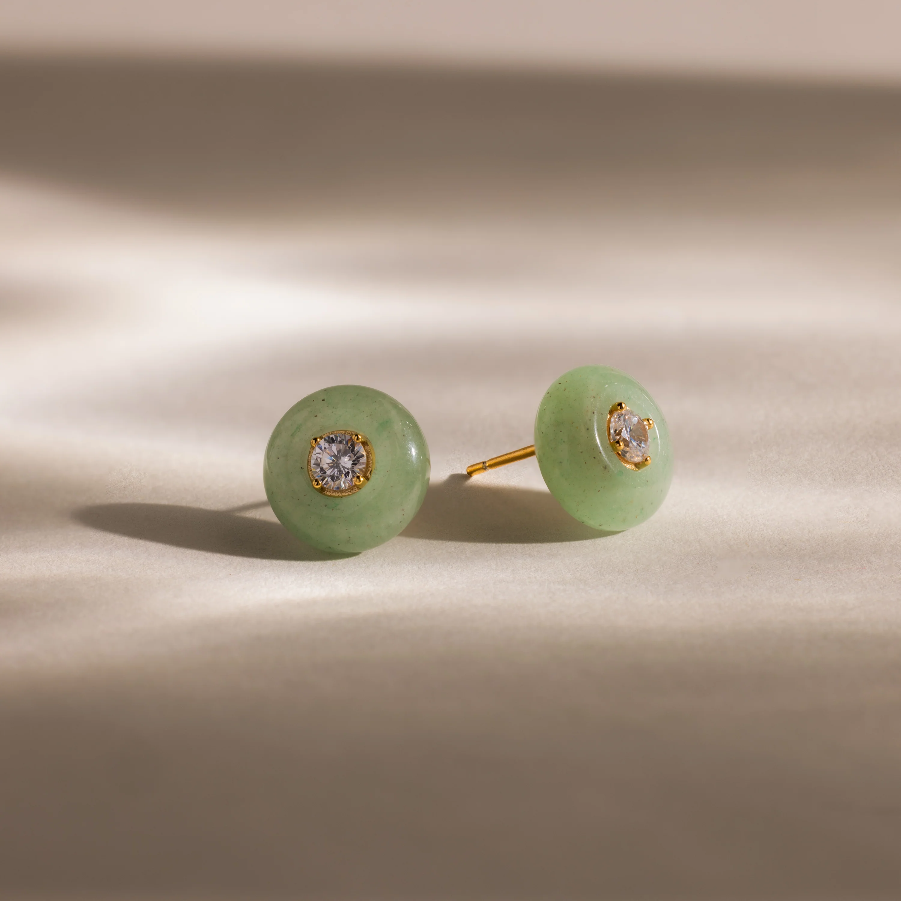 Jade Diamond Studs