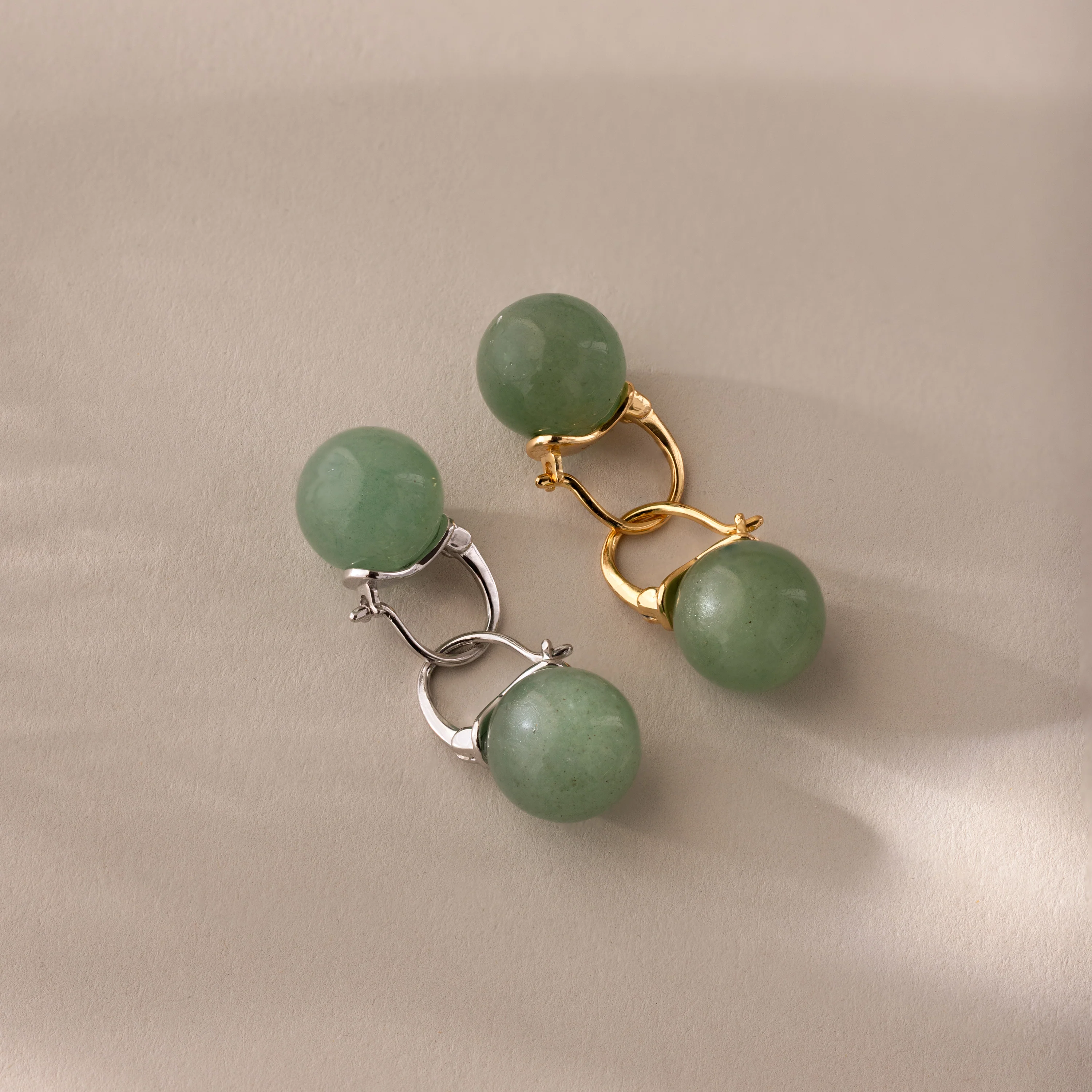 Jade Dome Drop Earrings - Image 4