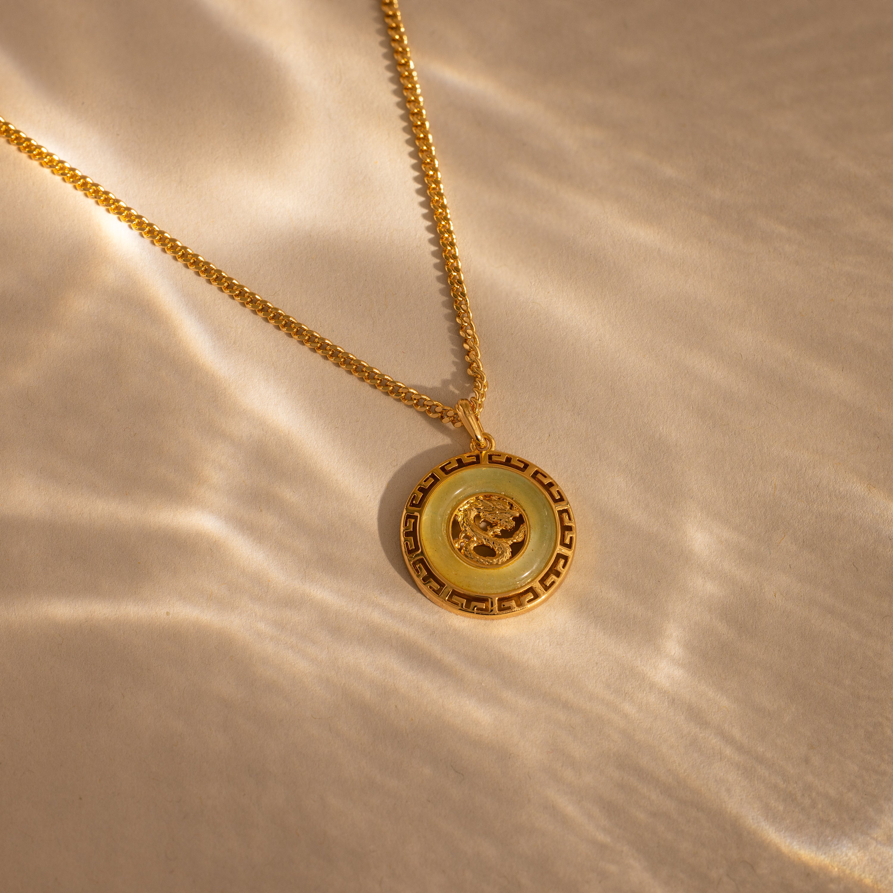 Jade Dragon Fortune Necklace in 18K Gold - Image 5