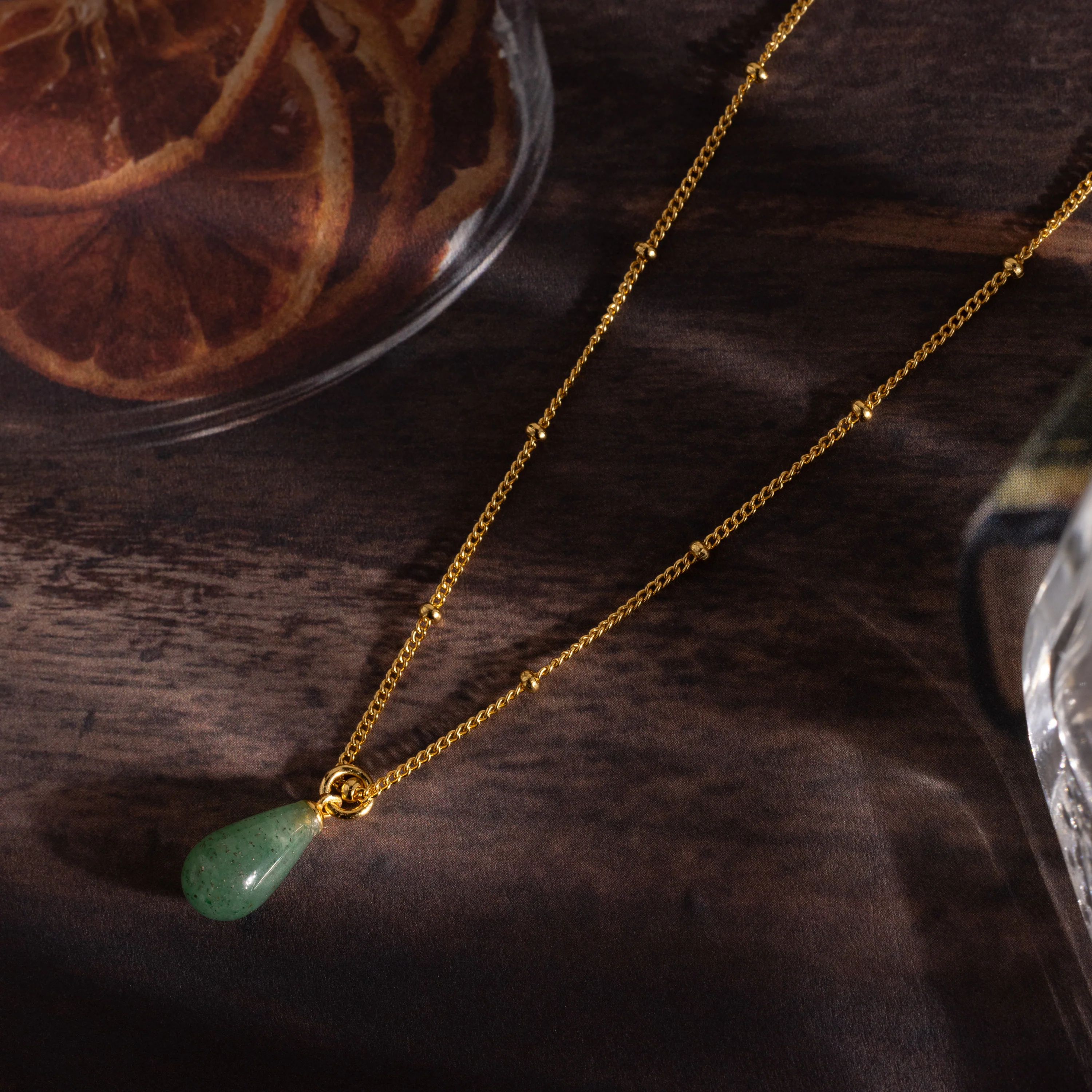 Jade Drop Necklace in 18K Gold - Image 4
