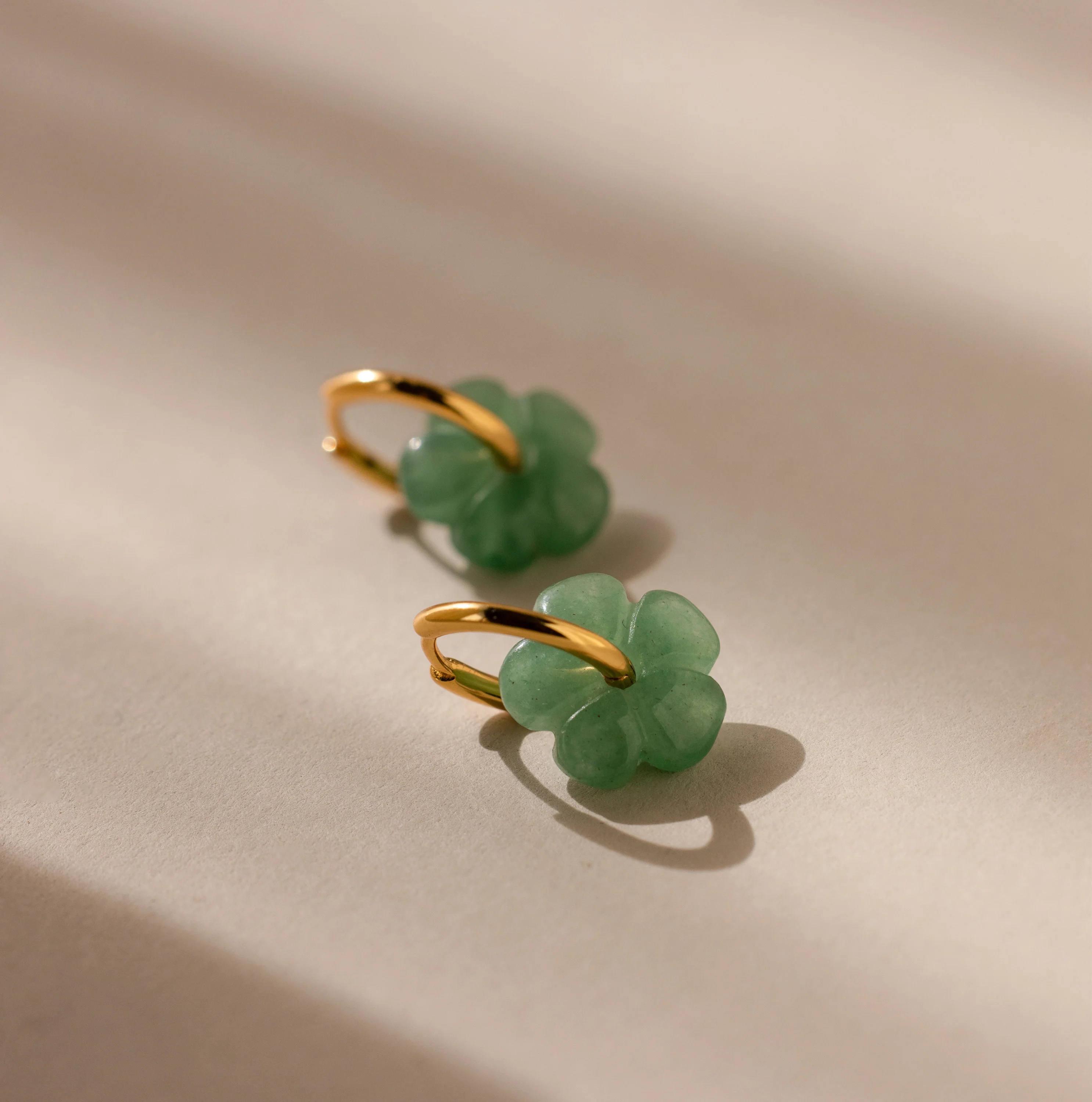 Jade Flower Hoops - Image 9