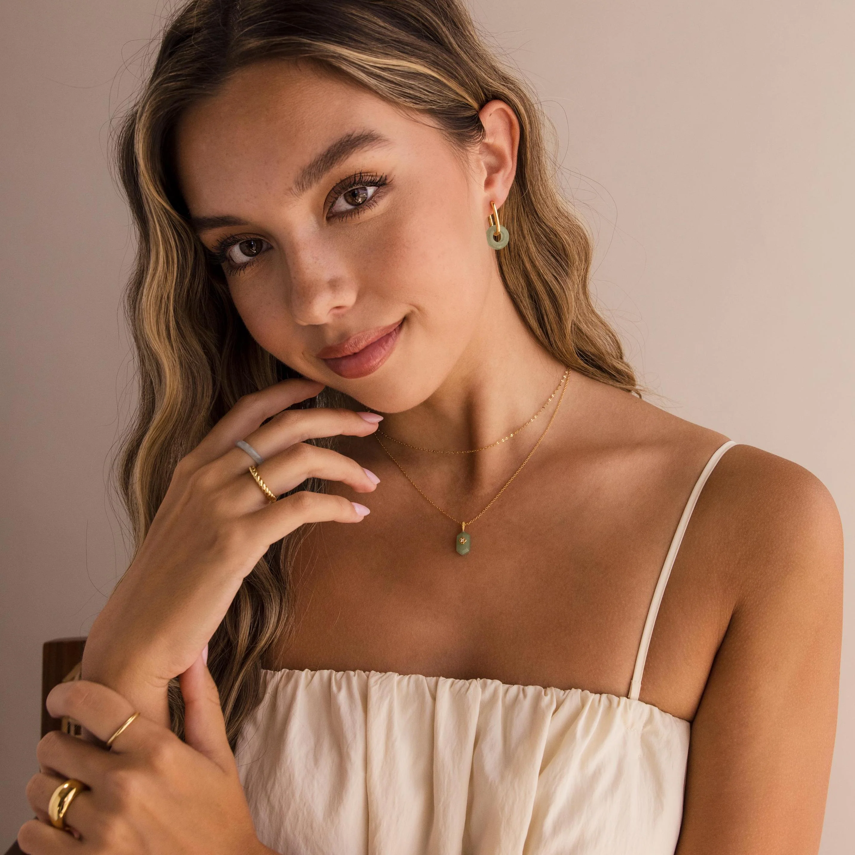 Jade Link Hoops - Image 6