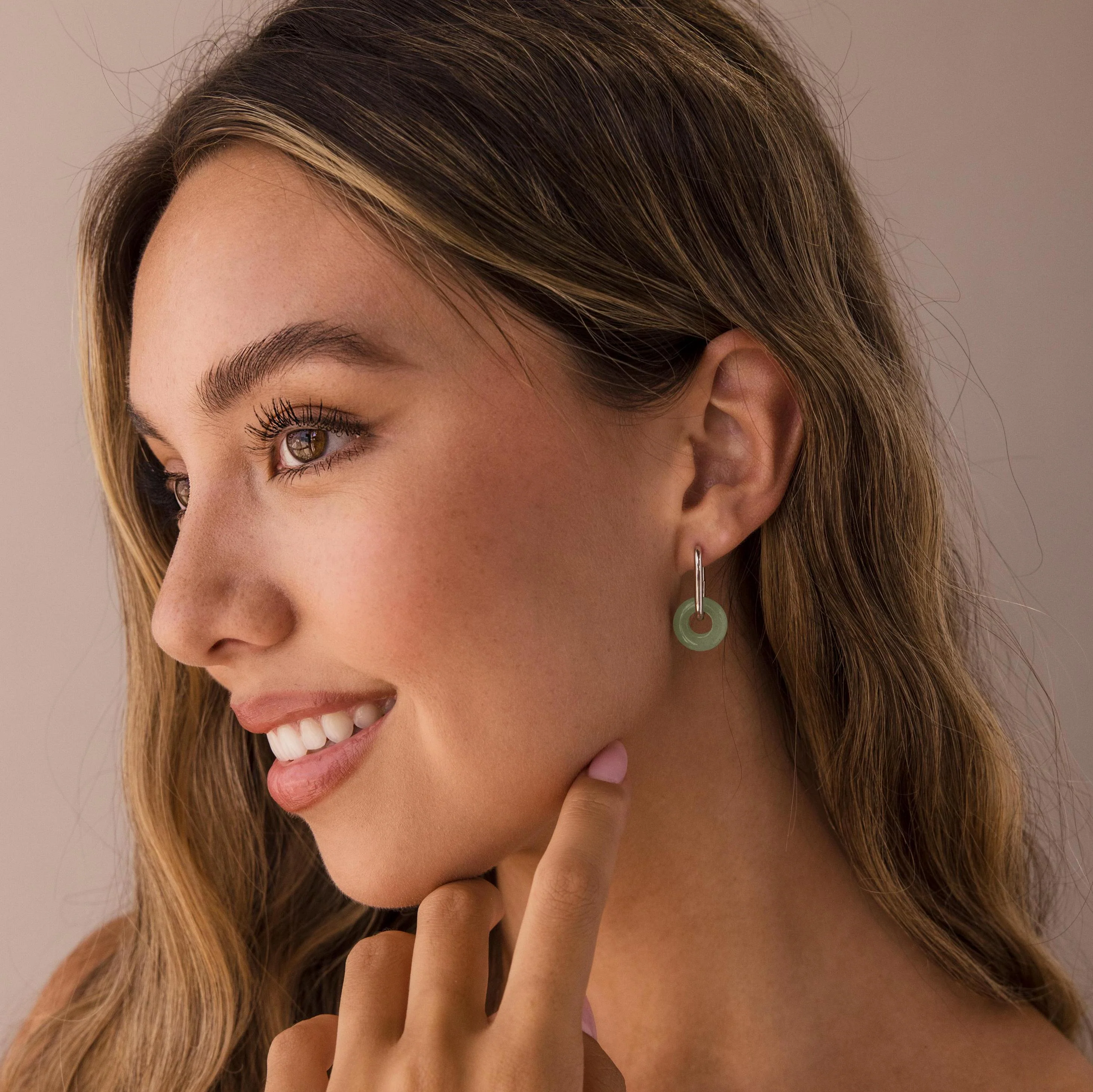Jade Link Hoops - Image 8
