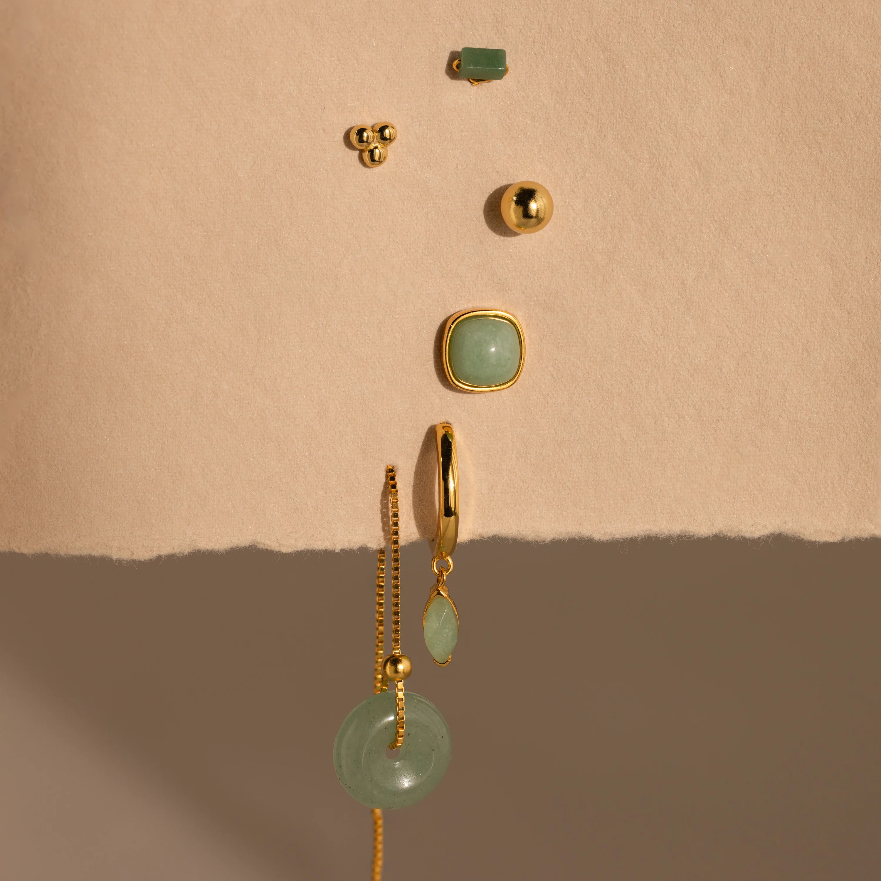 Jade Marquise Huggies in 18K Gold - Image 7