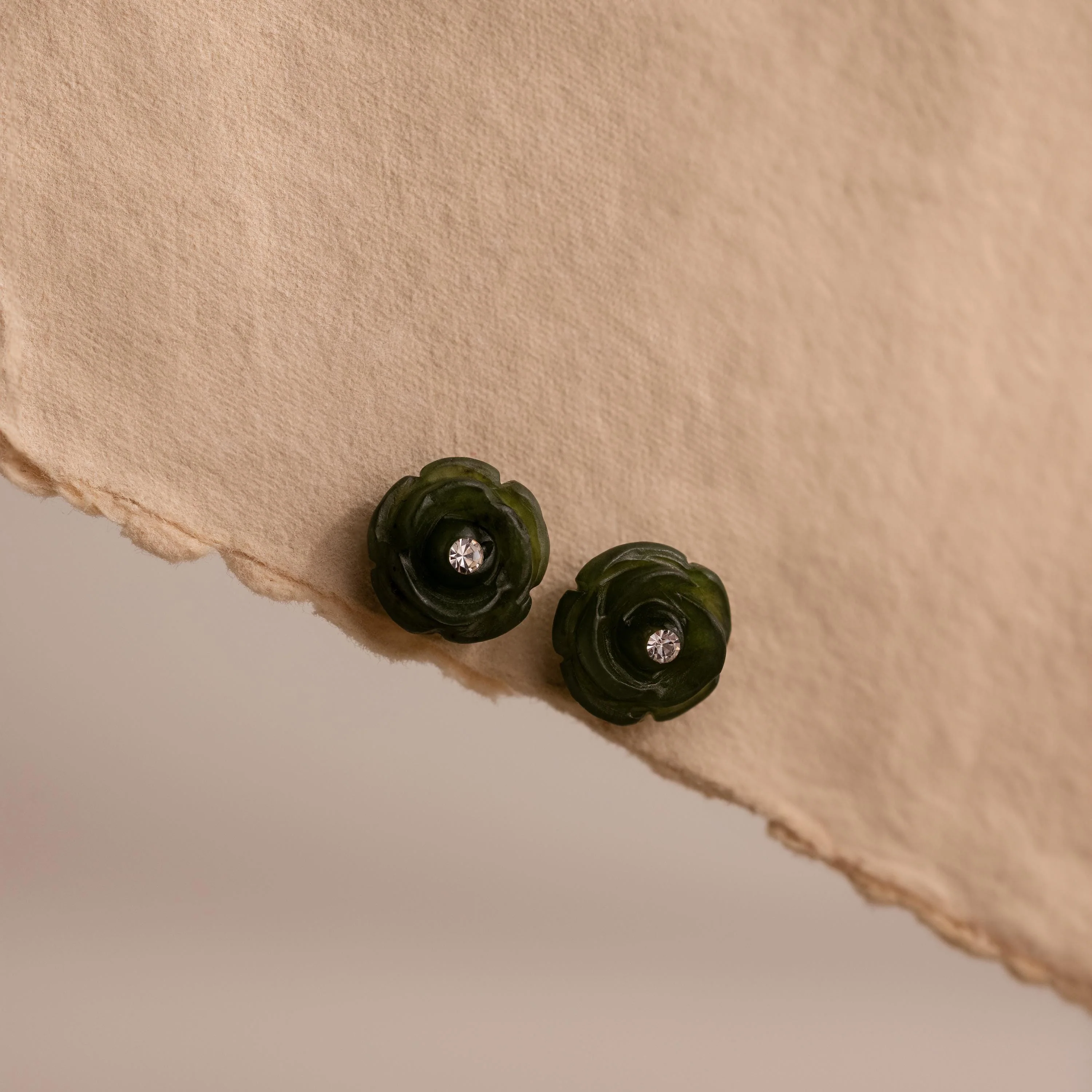 Jade Rose Studs