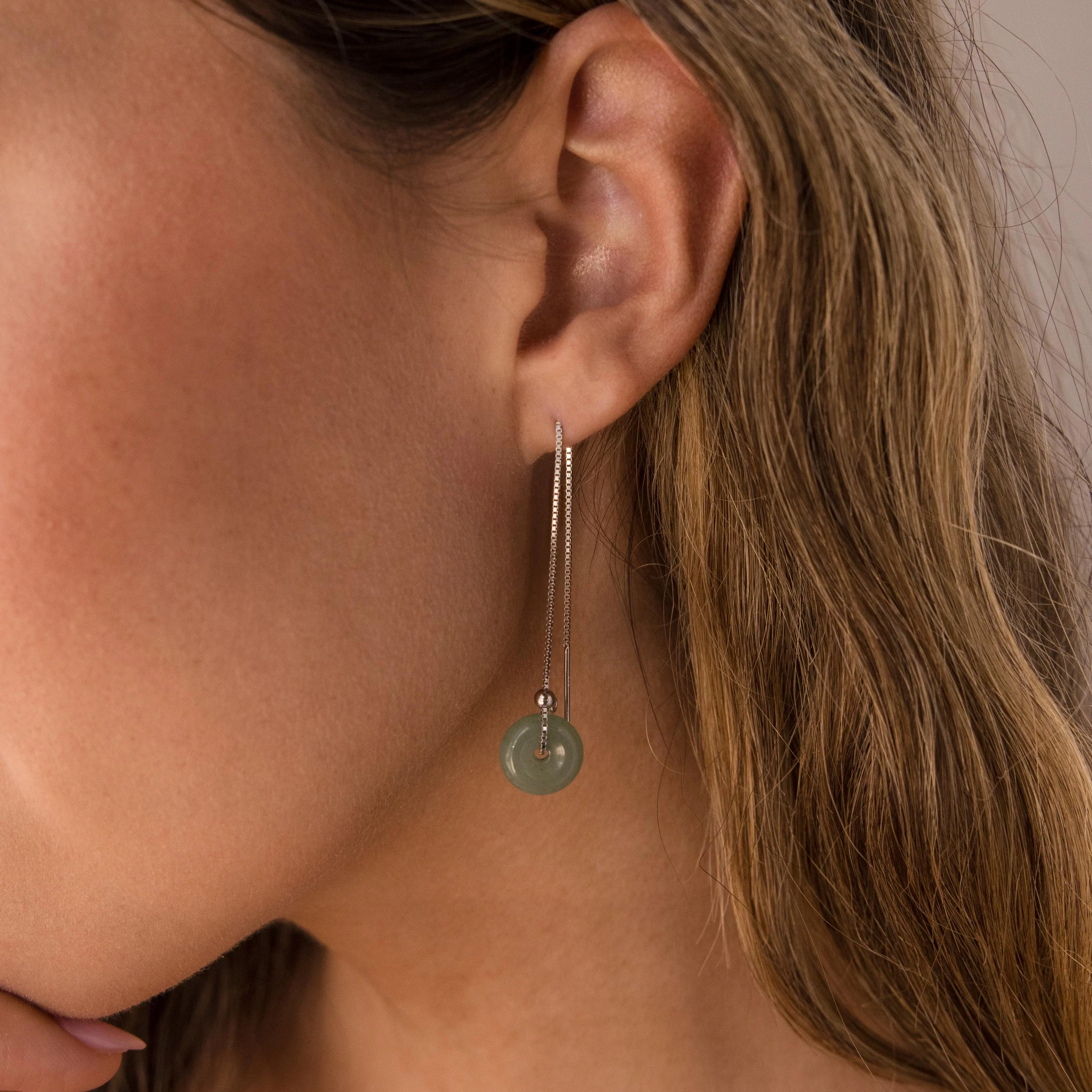 Jade Threader Earrings - Image 8
