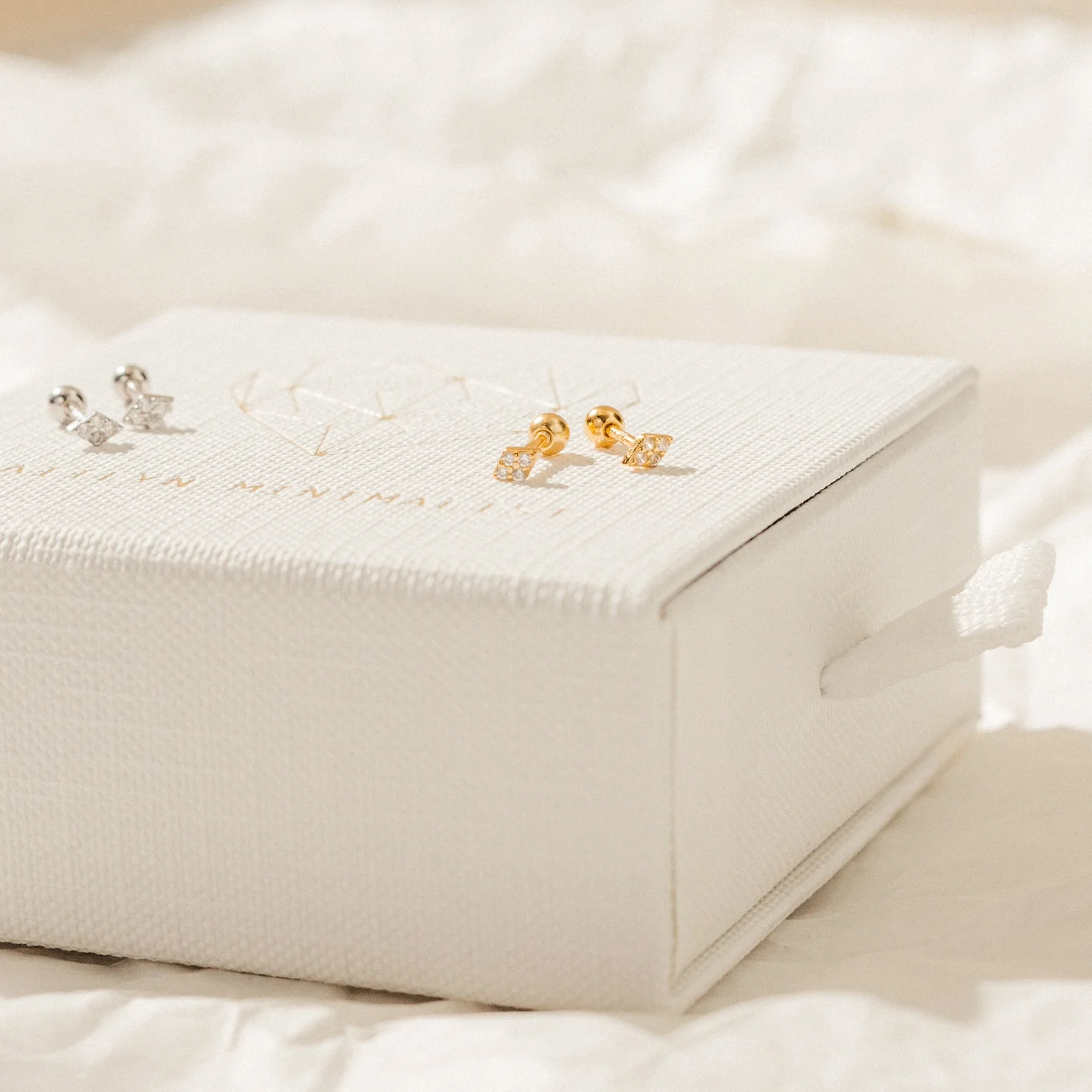 Jocelyn Diamond Studs in Silver - Image 3