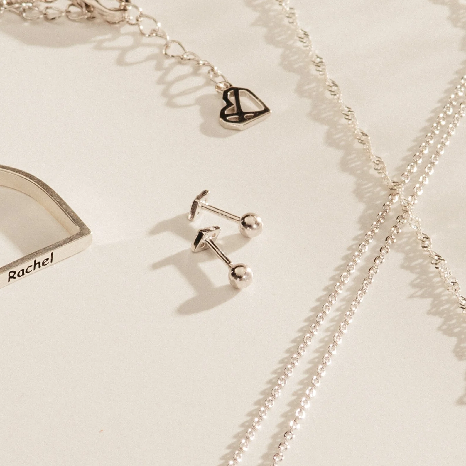 Jocelyn Diamond Studs in Silver - Image 4