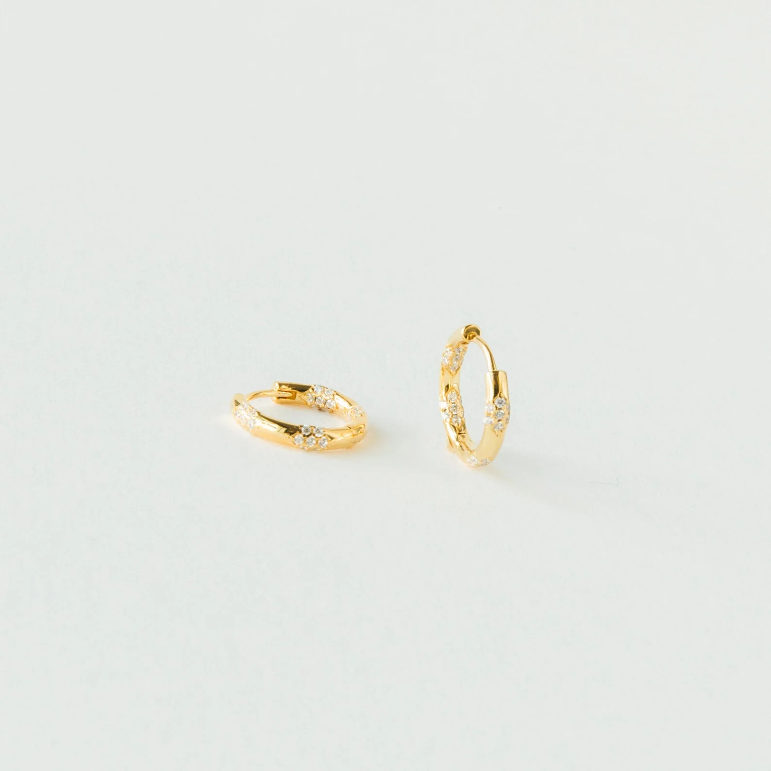 Kaia Diamond Huggies in 18K Gold - Image 7