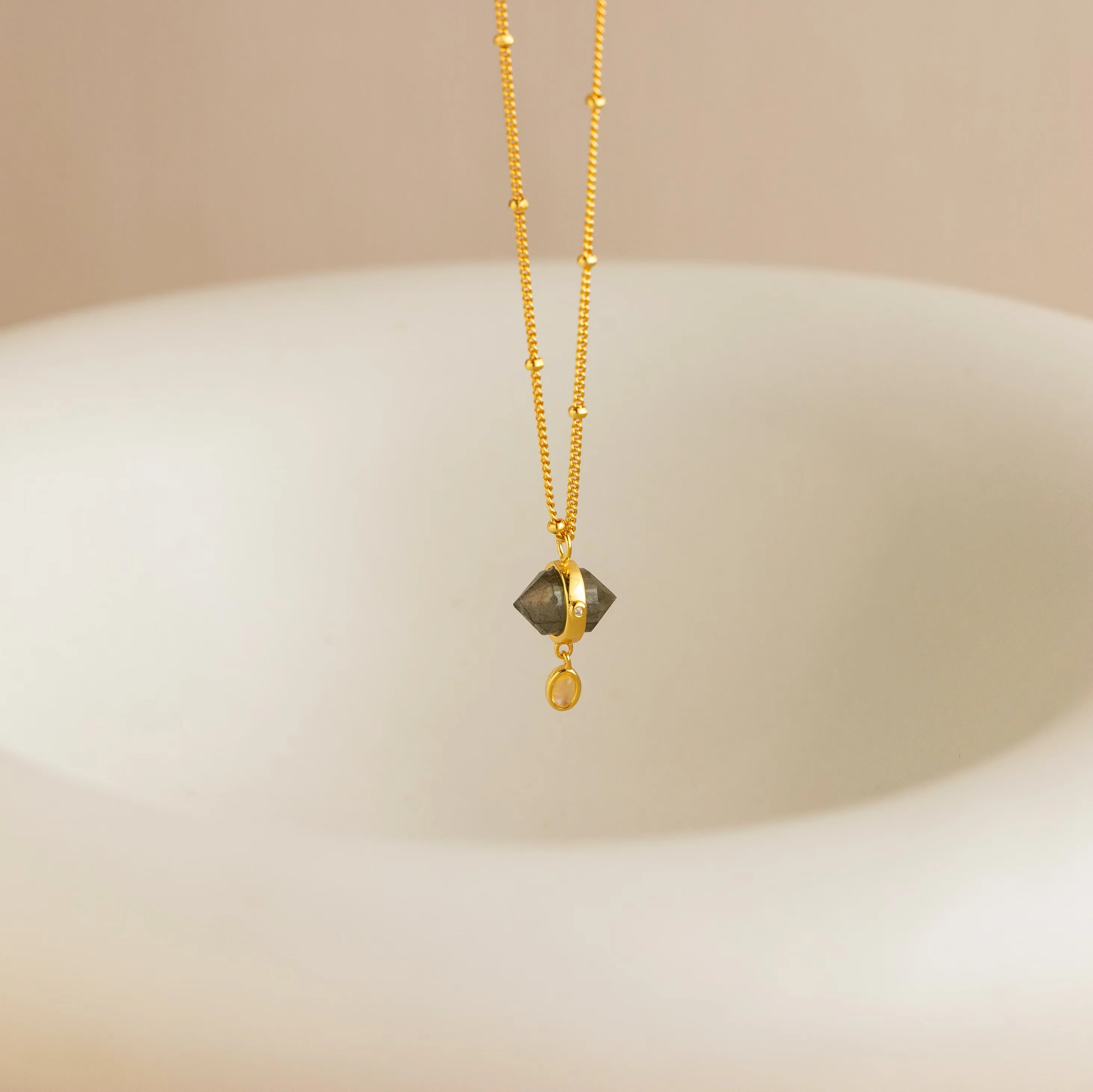 Labradorite & Moonstone Drop Necklace - Image 3