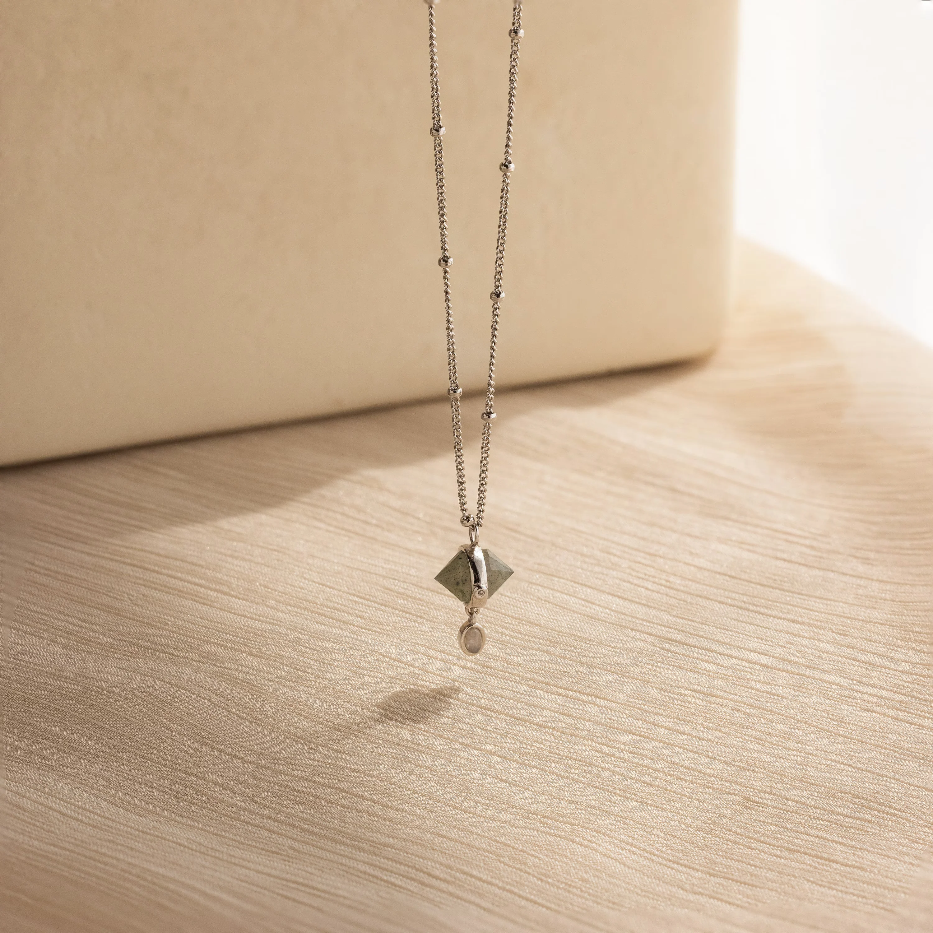 Labradorite & Moonstone Drop Necklace - Image 5