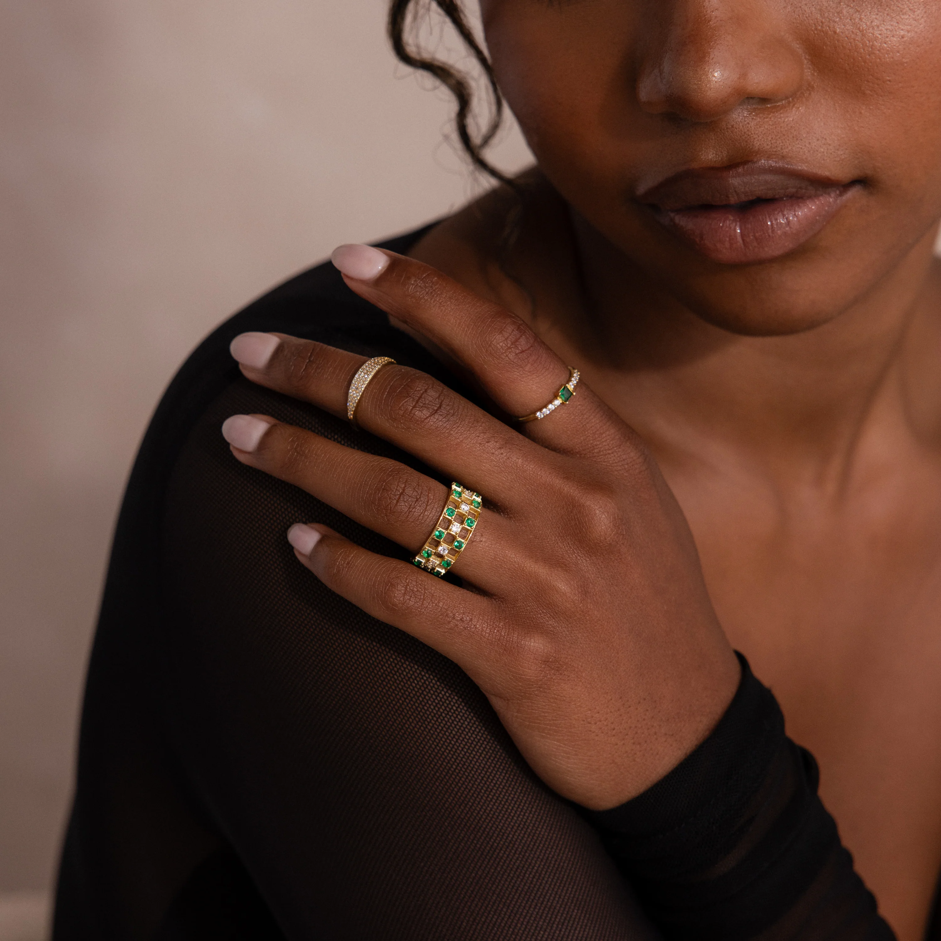 Lace Checkered Ring - Image 10