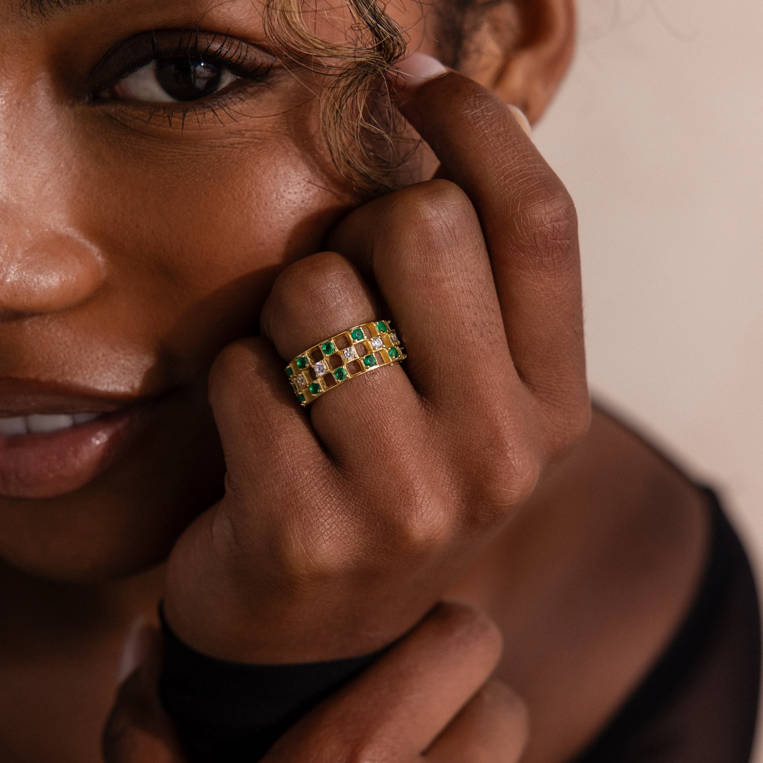Lace Checkered Ring - Image 4