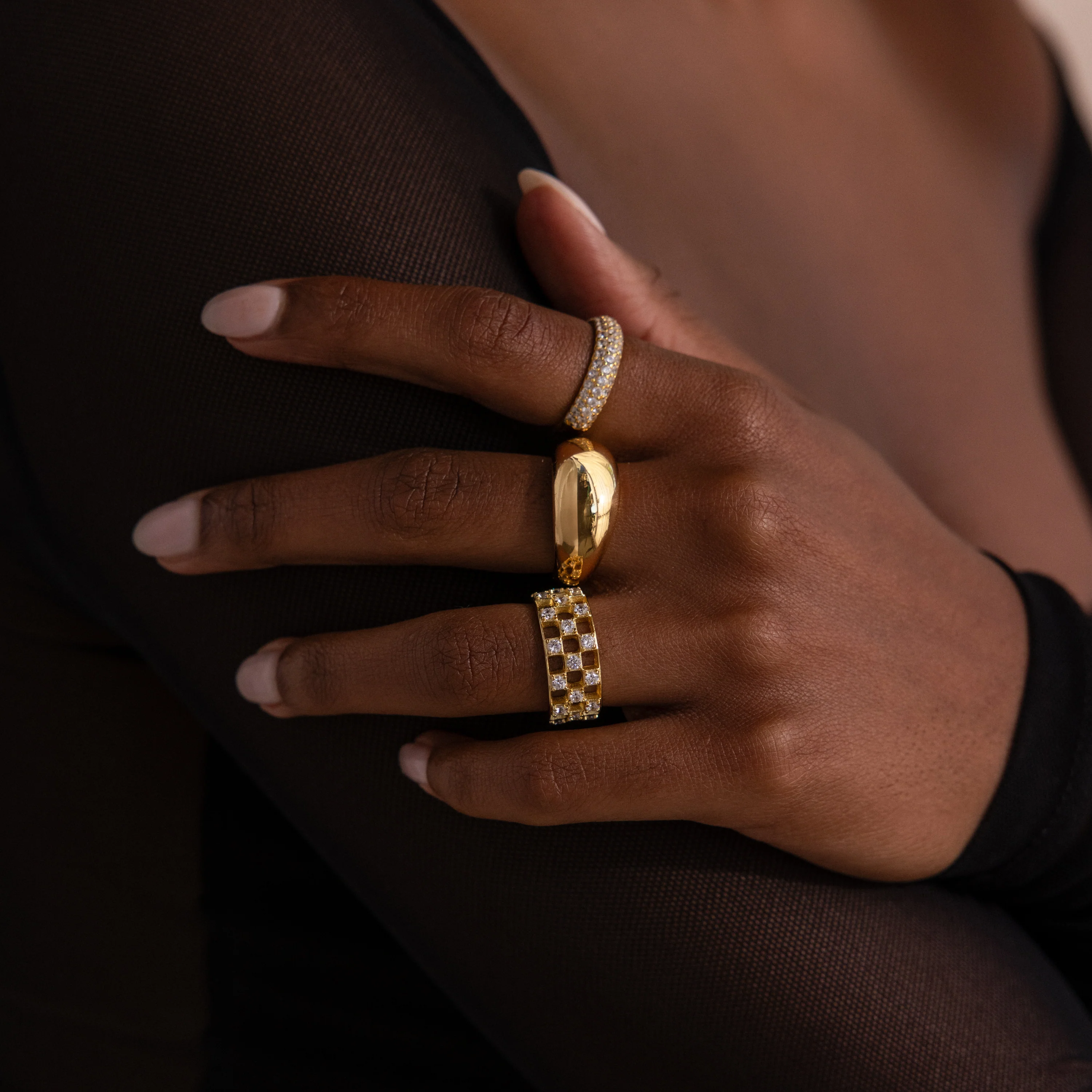 Lace Checkered Diamond Ring - Image 4