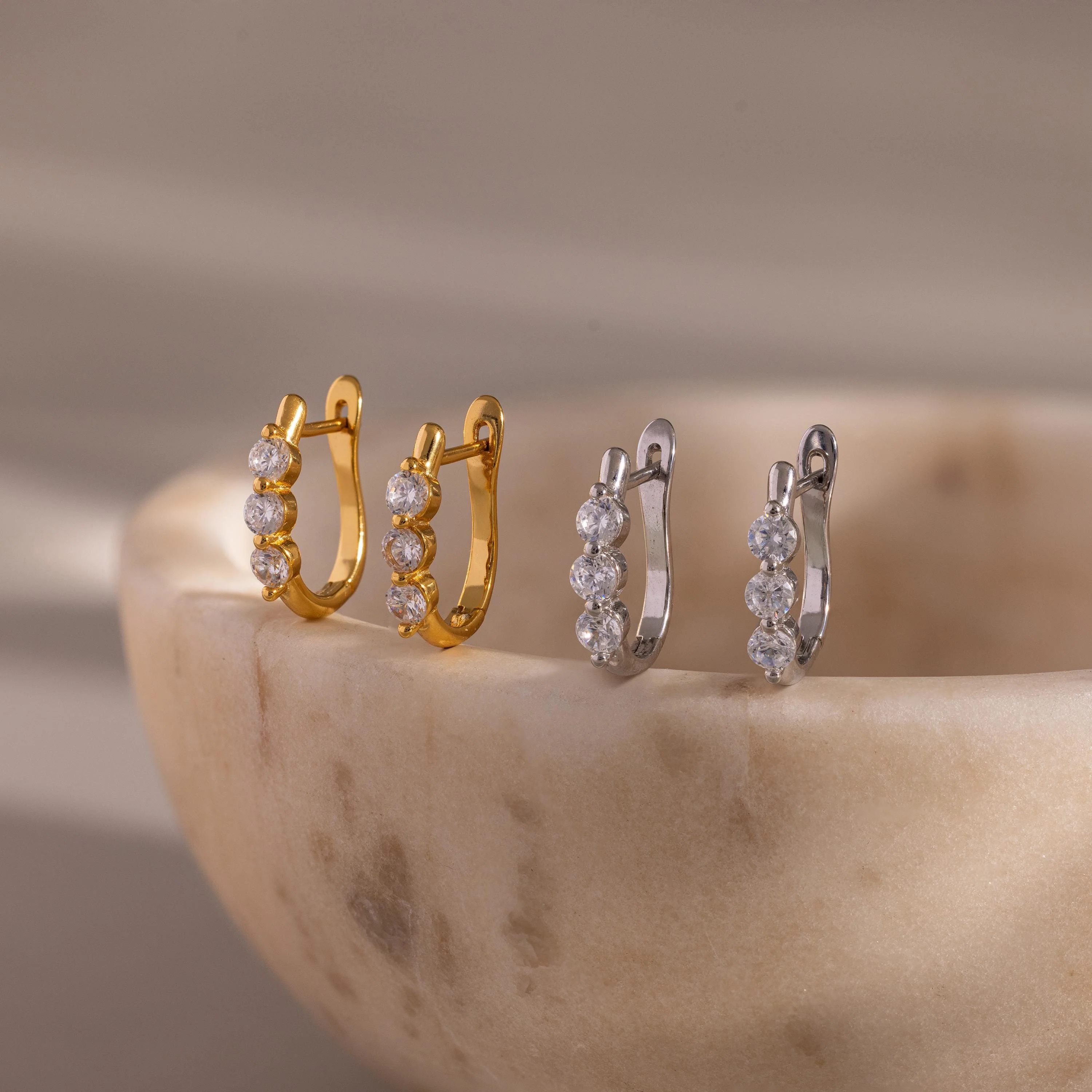 Lace Diamond Hoops
