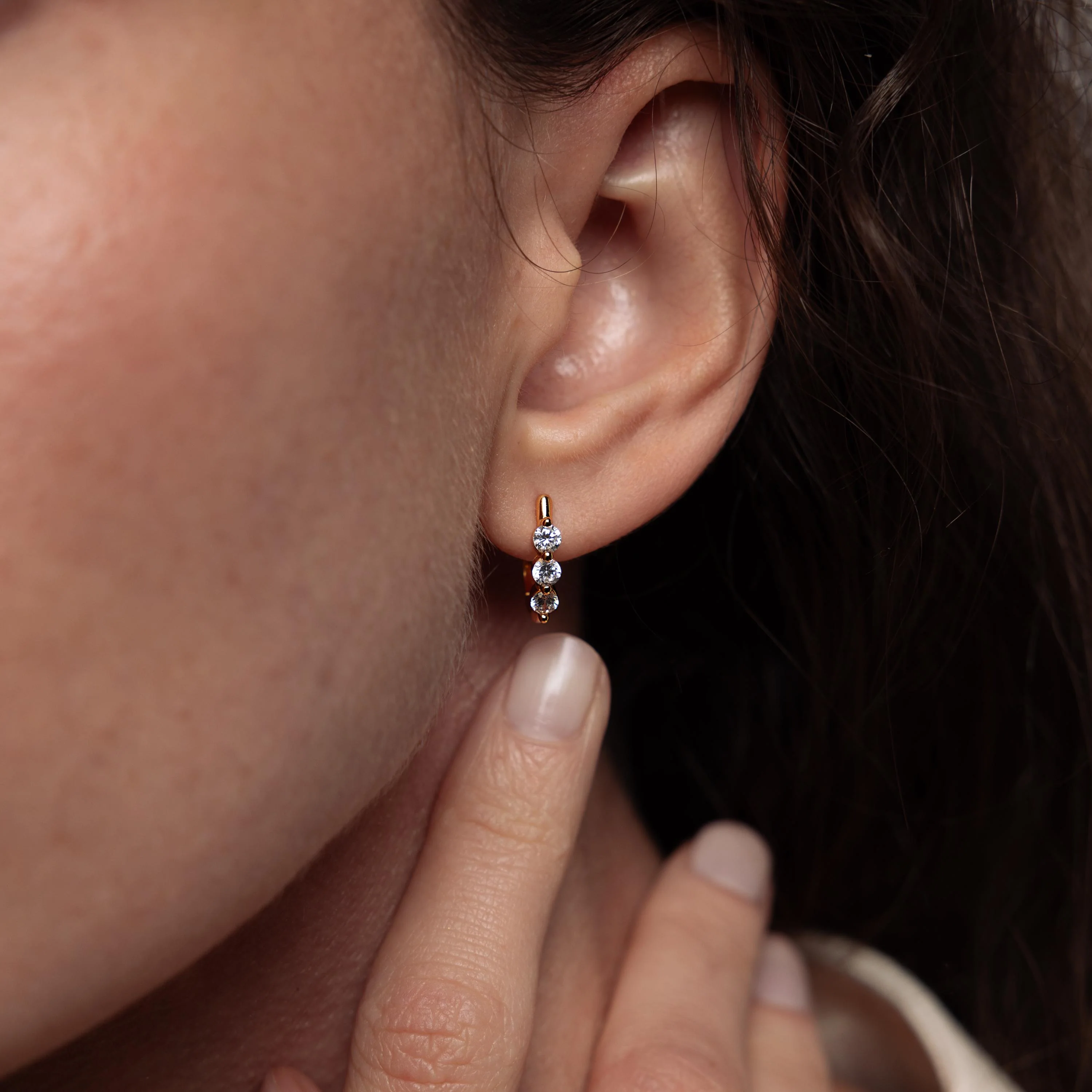 Lace Diamond Hoops in 18K Gold - Image 2