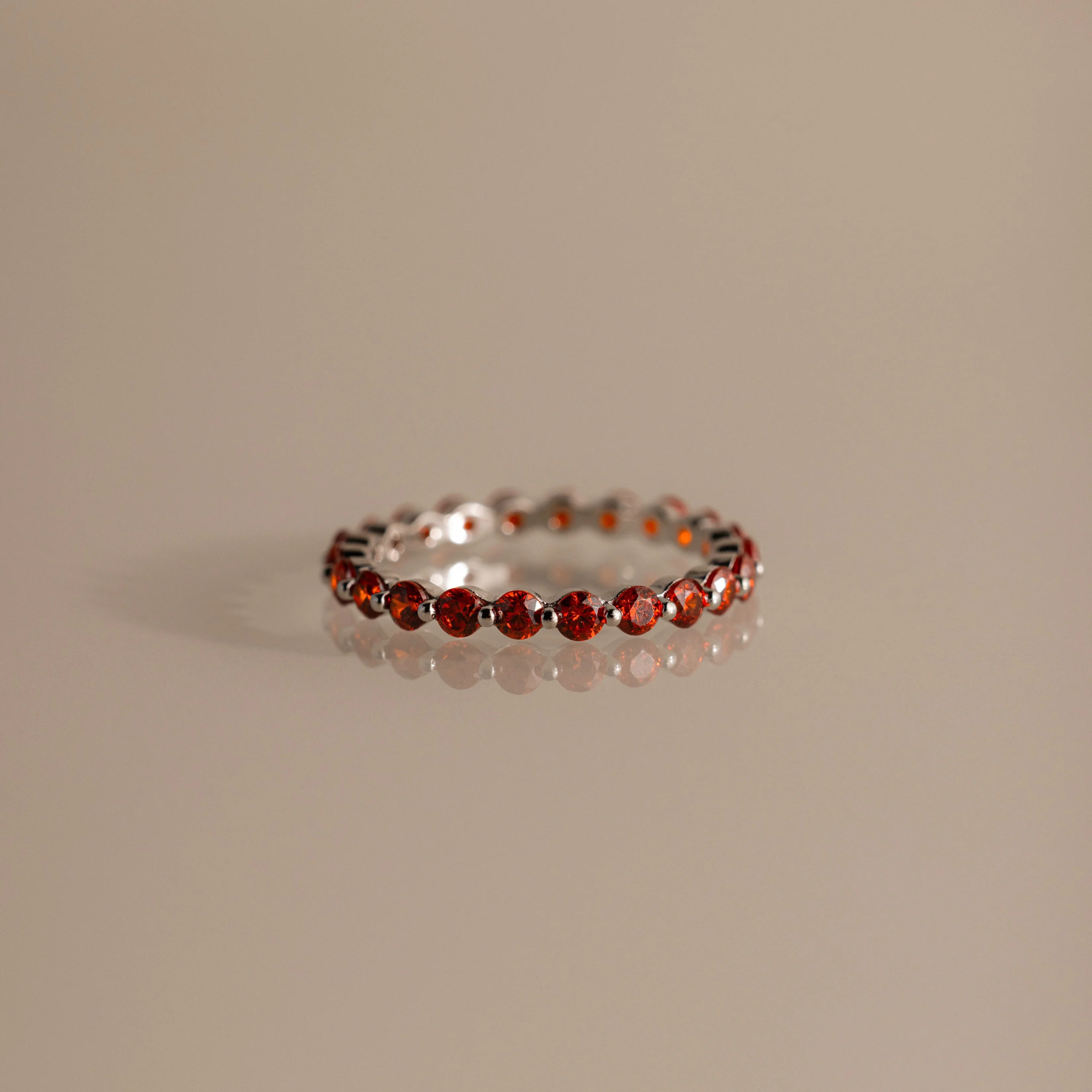 Lace Eternity Garnet Ring - Image 3