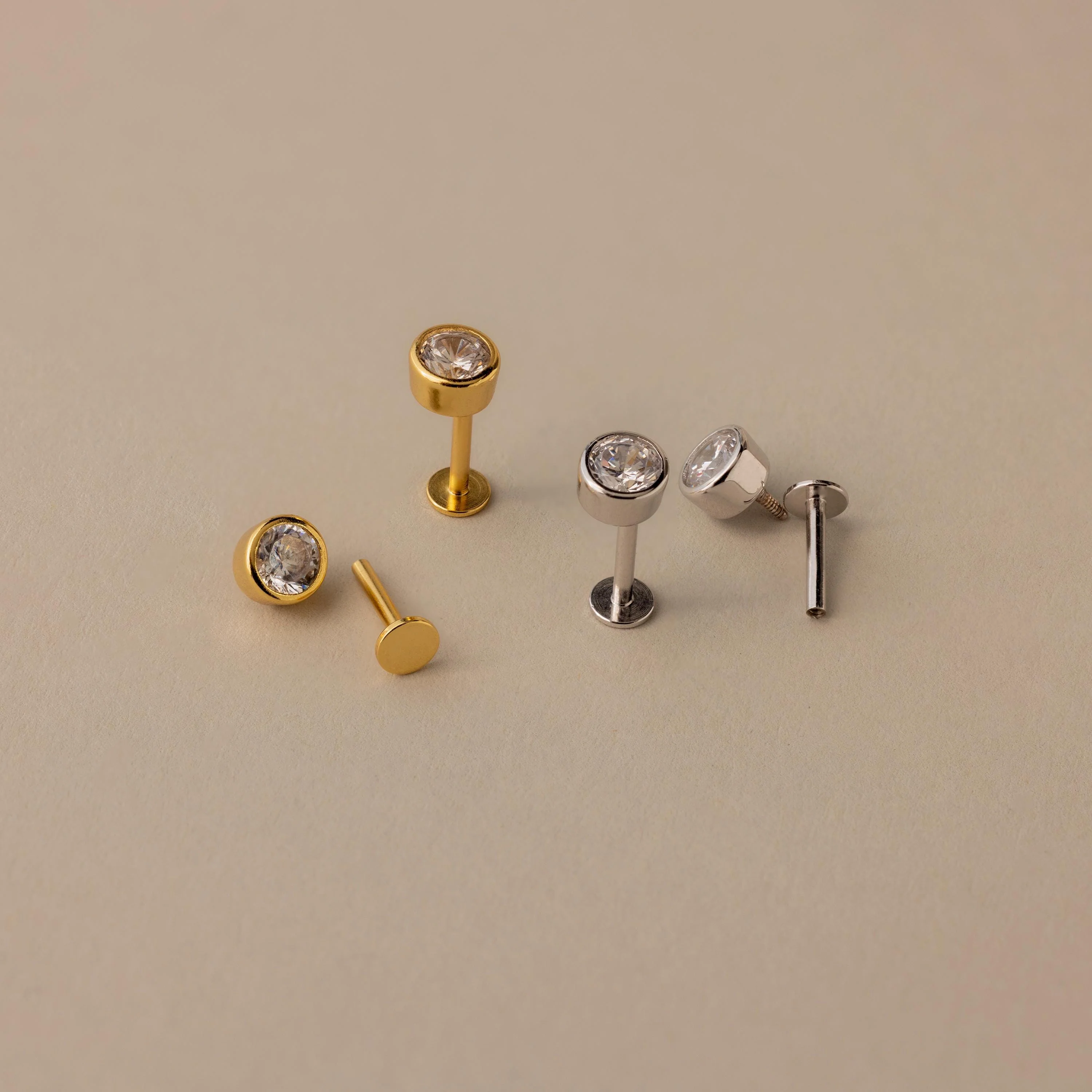 Large Diamond Bezel Flatback Studs - Image 3