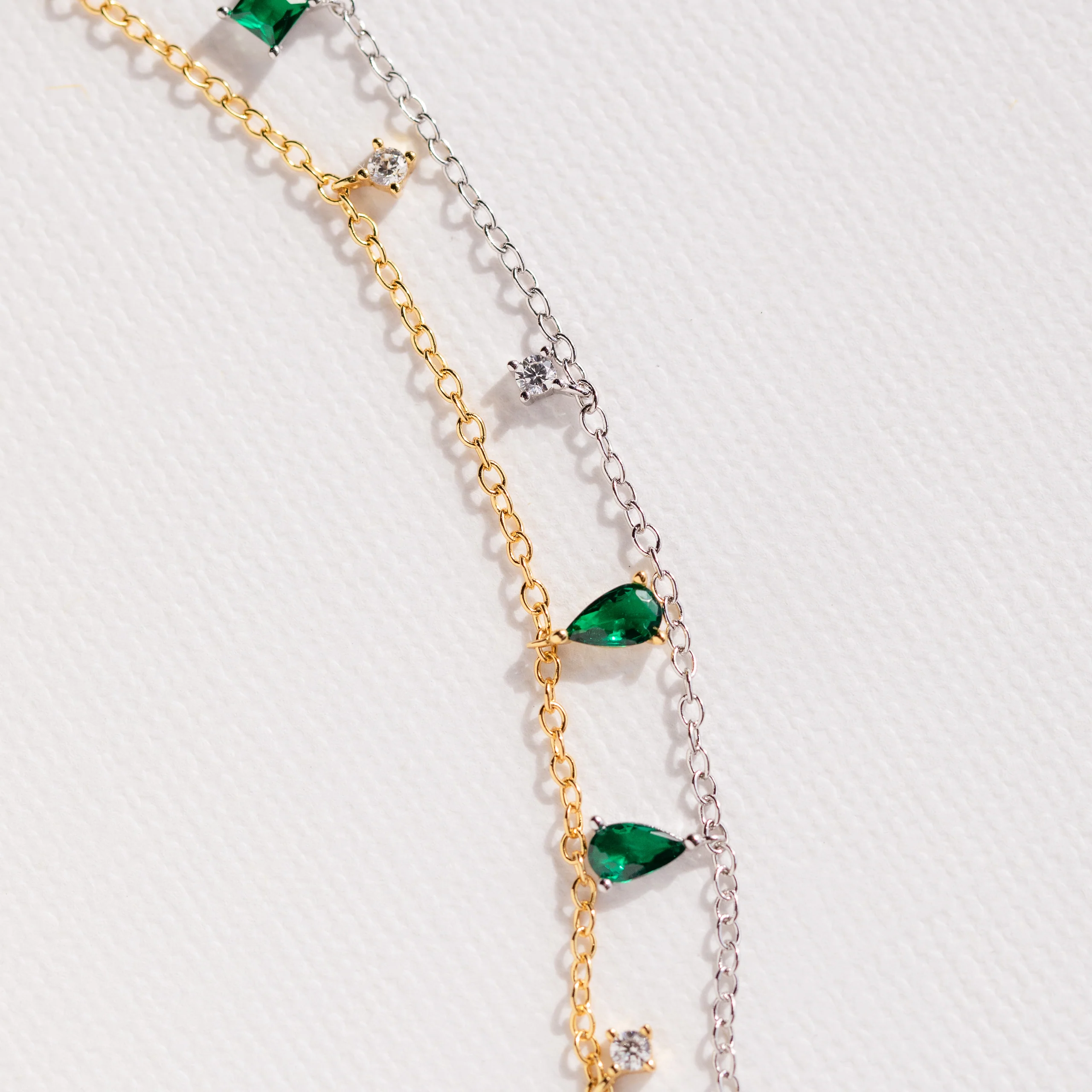 Larissa Emerald Station Necklace - Image 4