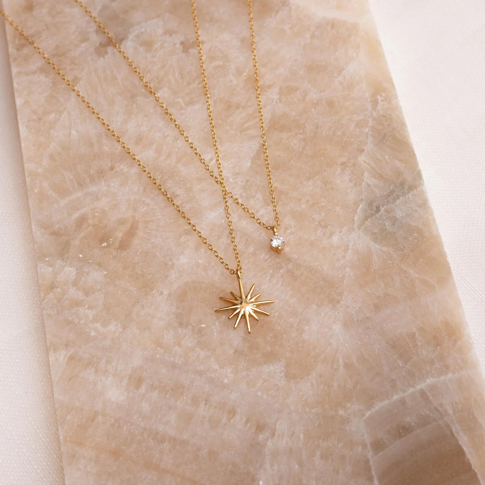 Laura Starburst Duo Necklace in 18K Gold