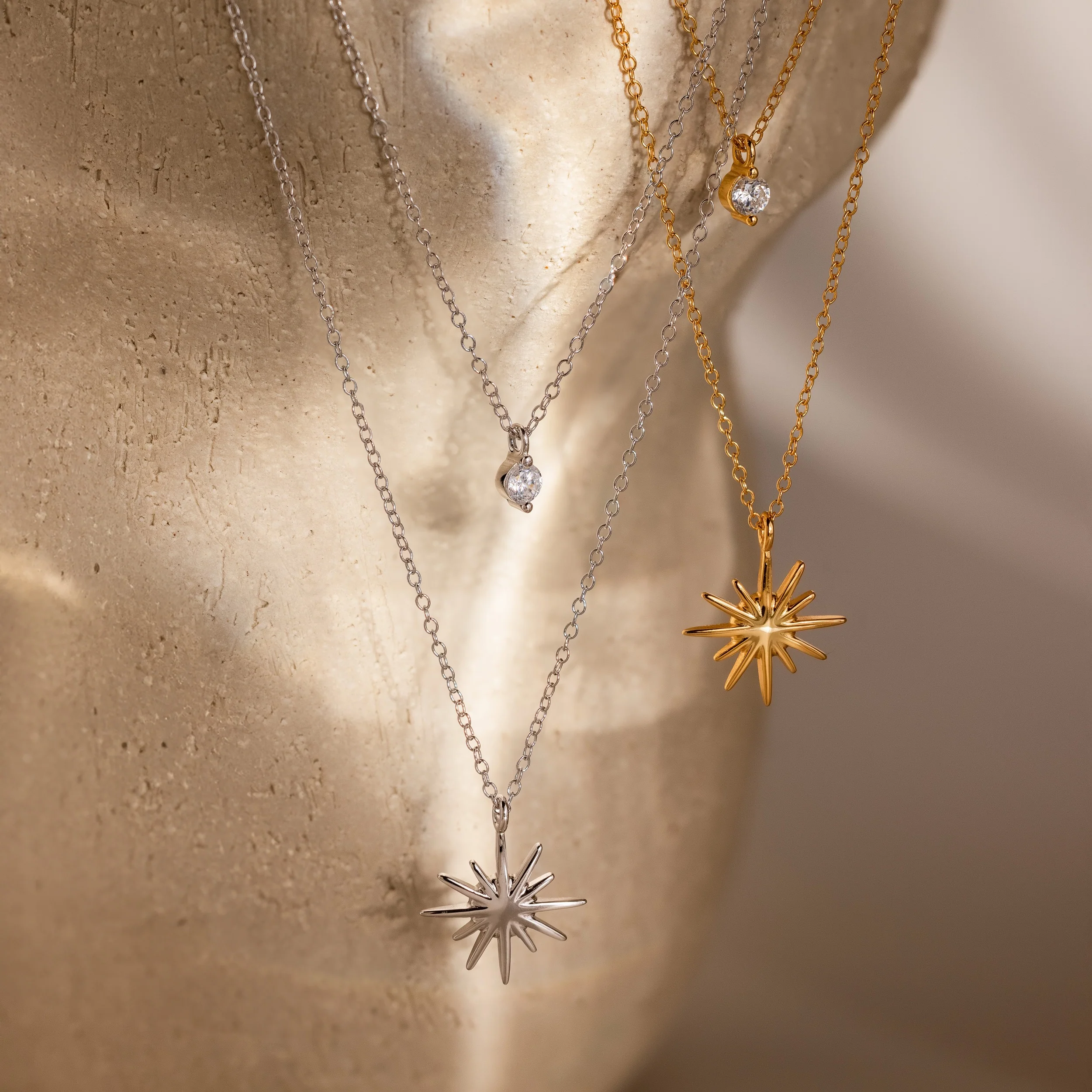 Laura Starburst Duo Necklace in Silver - Image 6