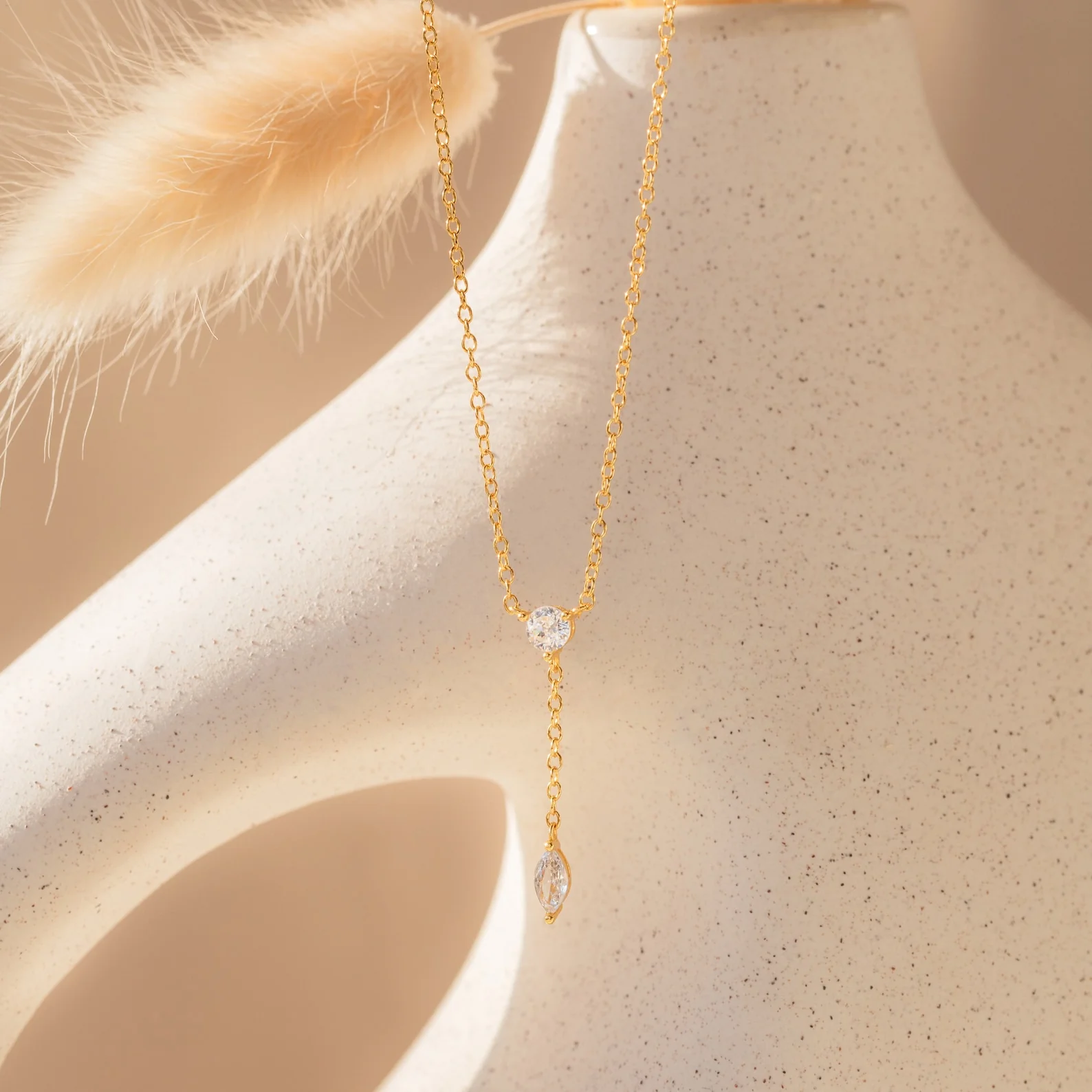 Leena Diamond Lariat Necklace - Image 2