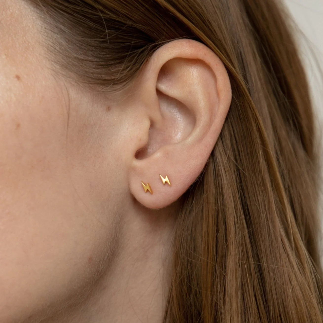 Lightning Bolt Studs in 18K Gold - Image 2