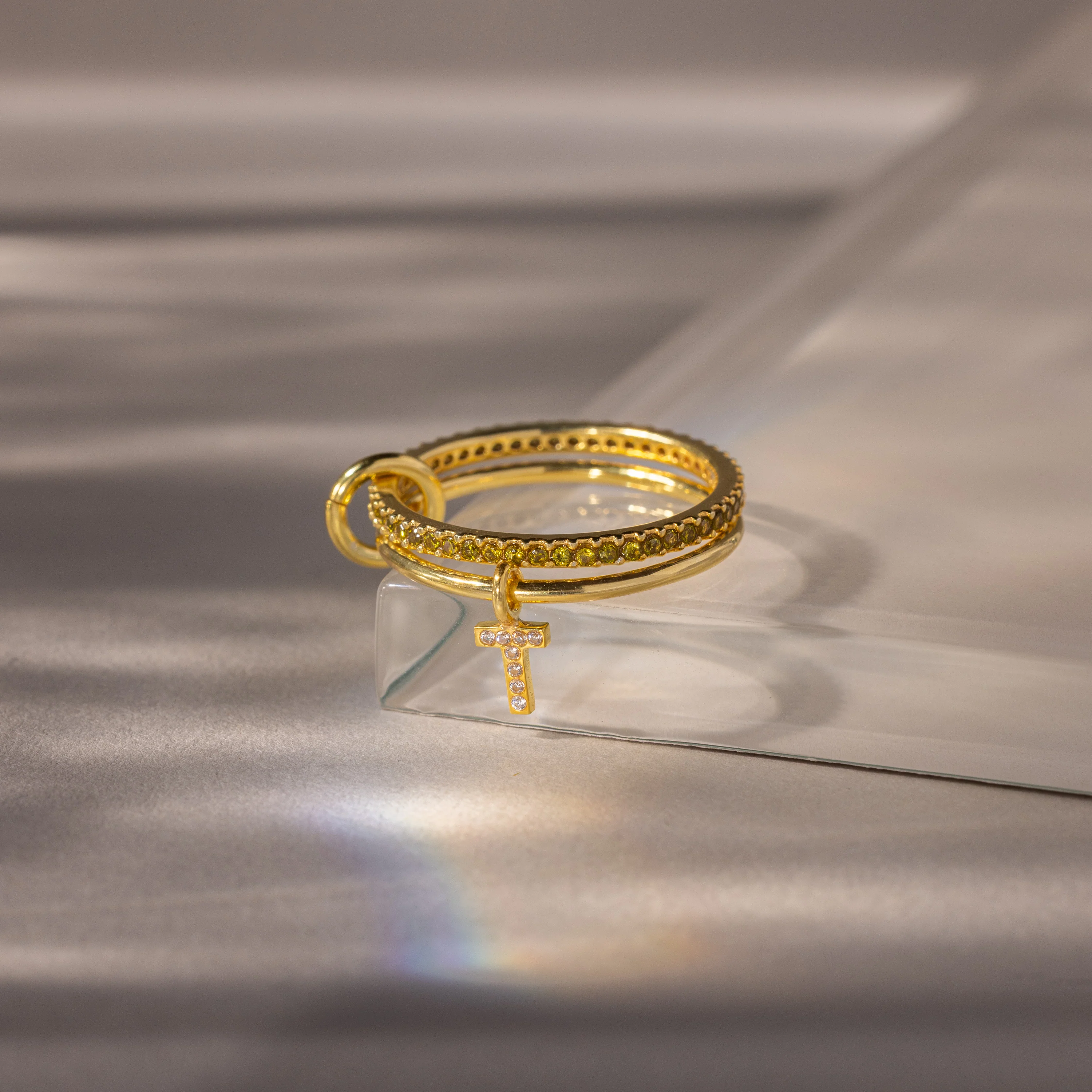 Linked Initial Birthstone Ring Set - Image 12