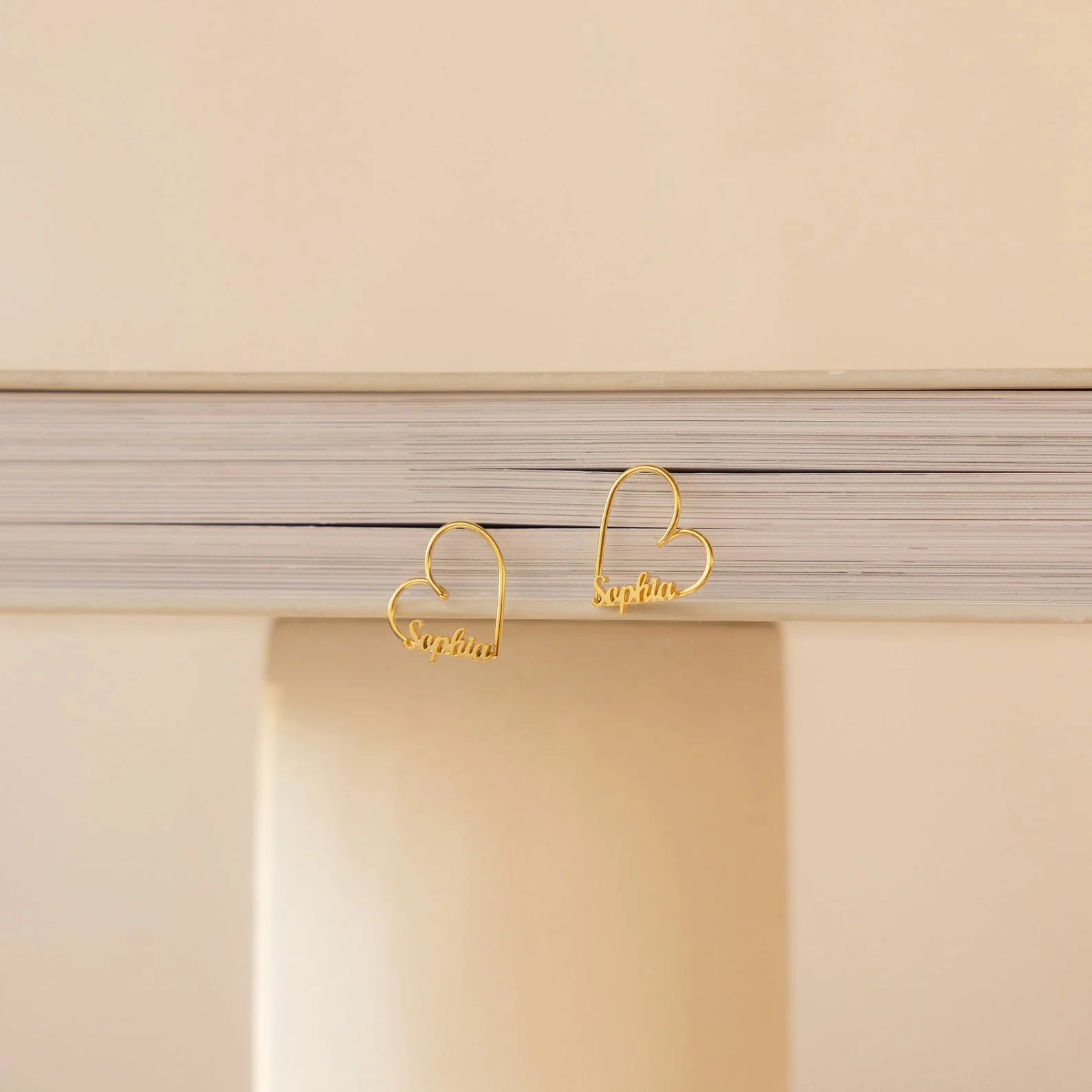 London Heart Name Earrings - Image 7