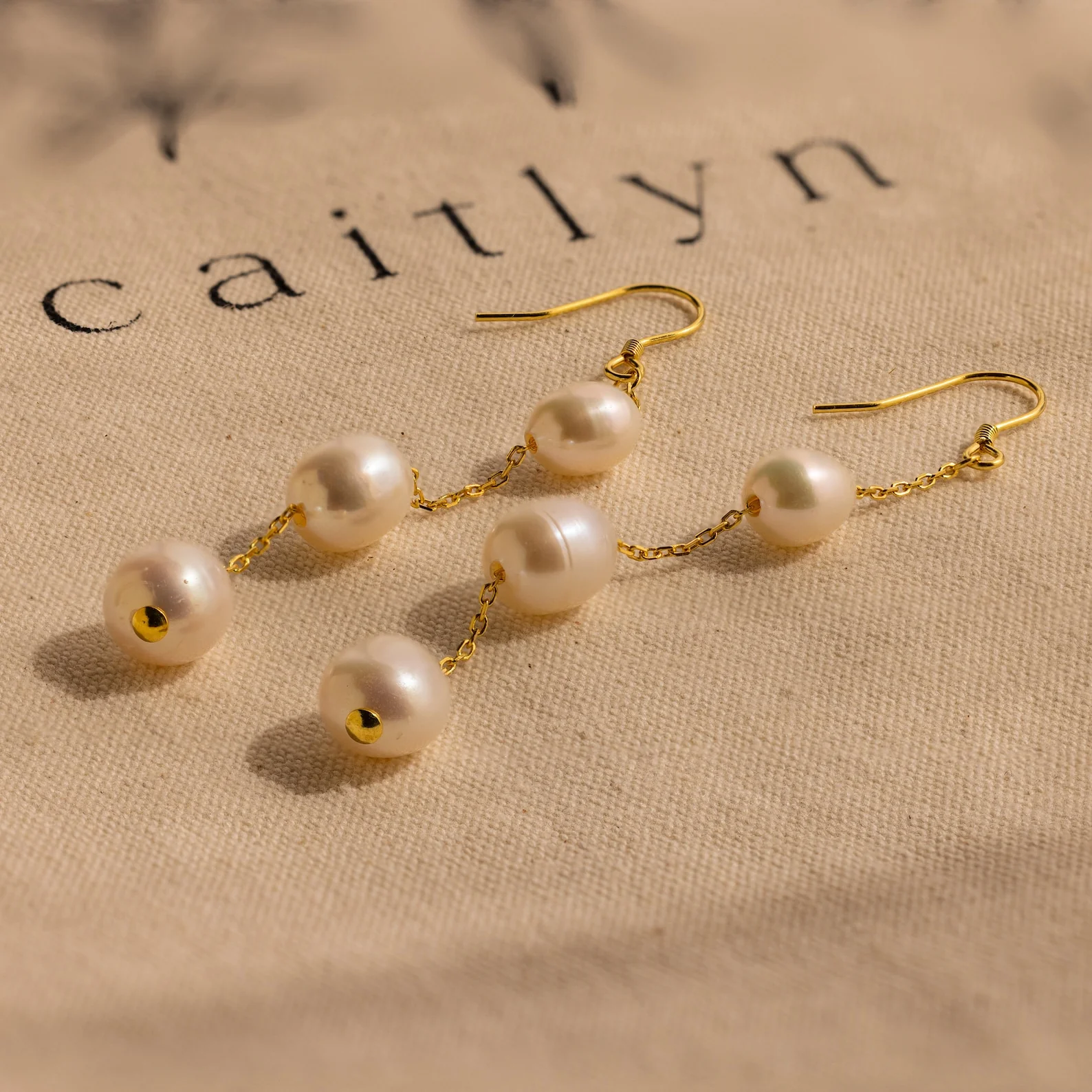 Long Pearl Dangle Earrings - Image 8