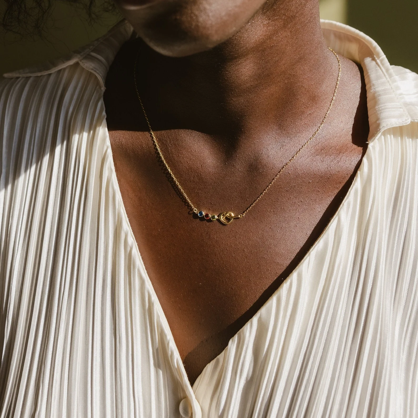 Love Knot Birthstone Necklace - Image 8