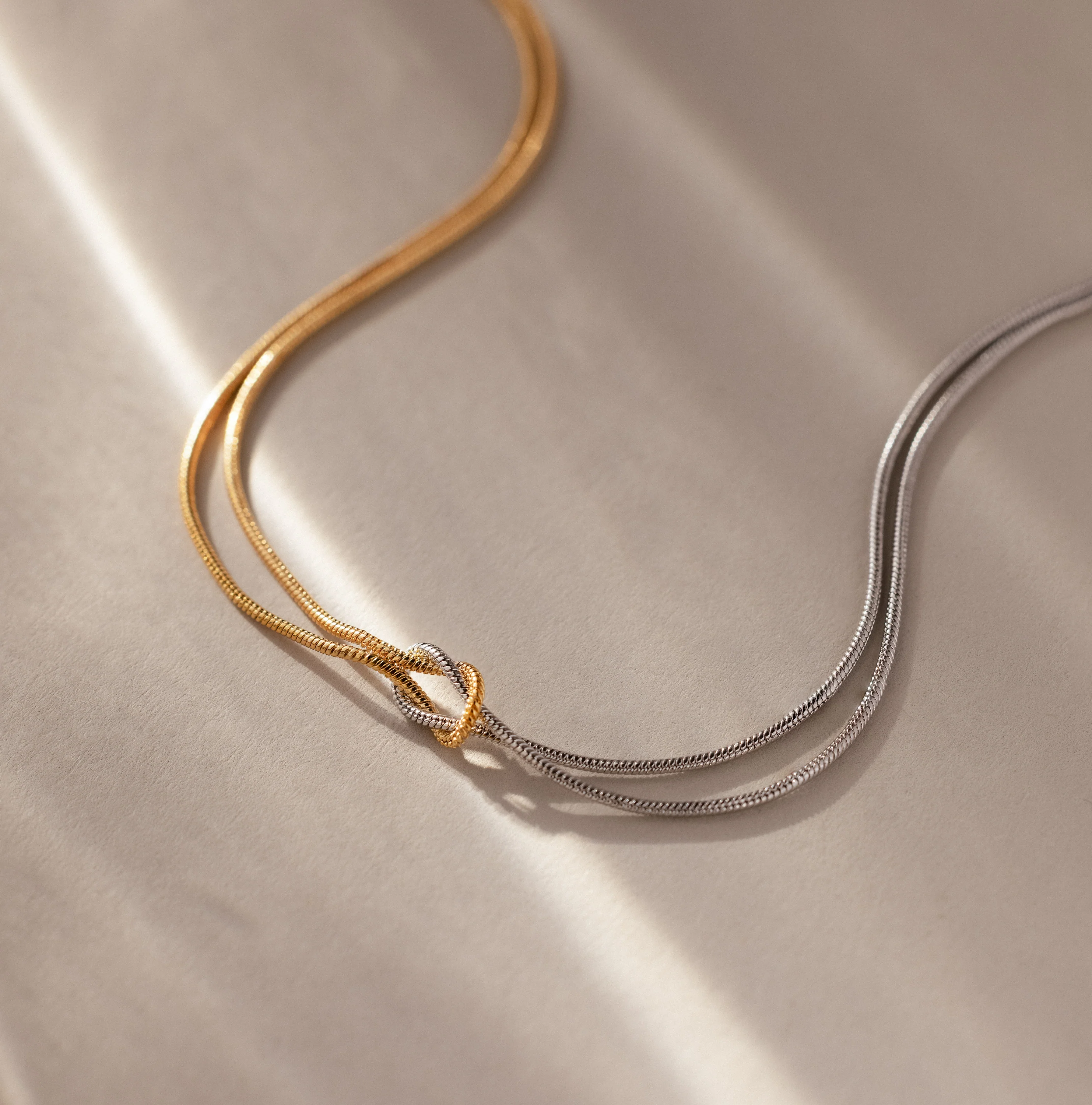 Love Knot Chain Necklace in Mixed Metal - Image 3