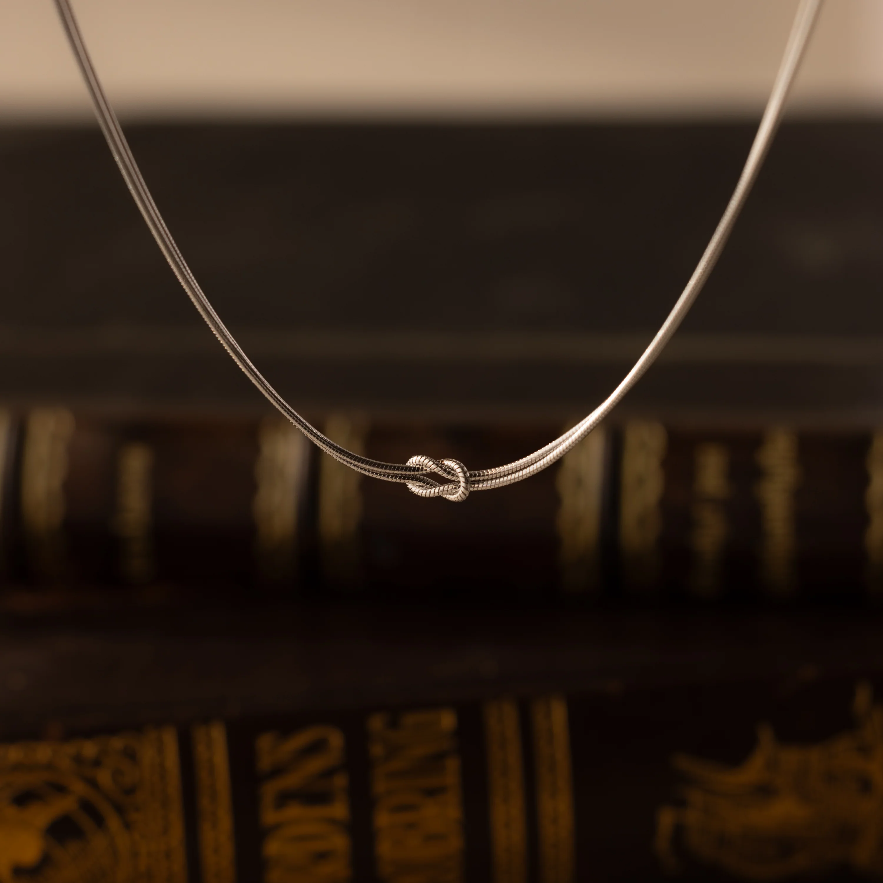 Love Knot Chain Necklace in Silver - Image 3