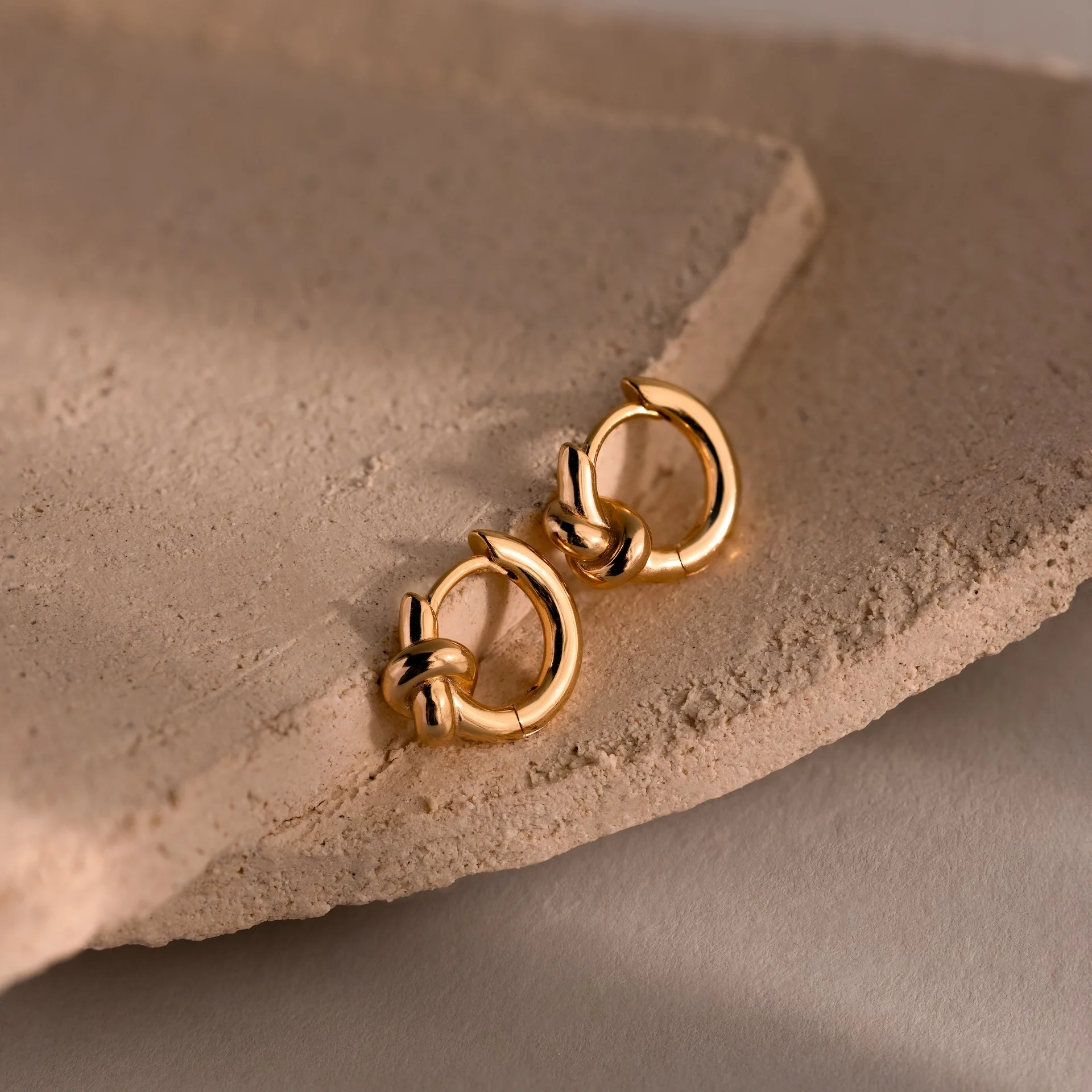 Love Knot Huggies in 18K Gold - Image 3