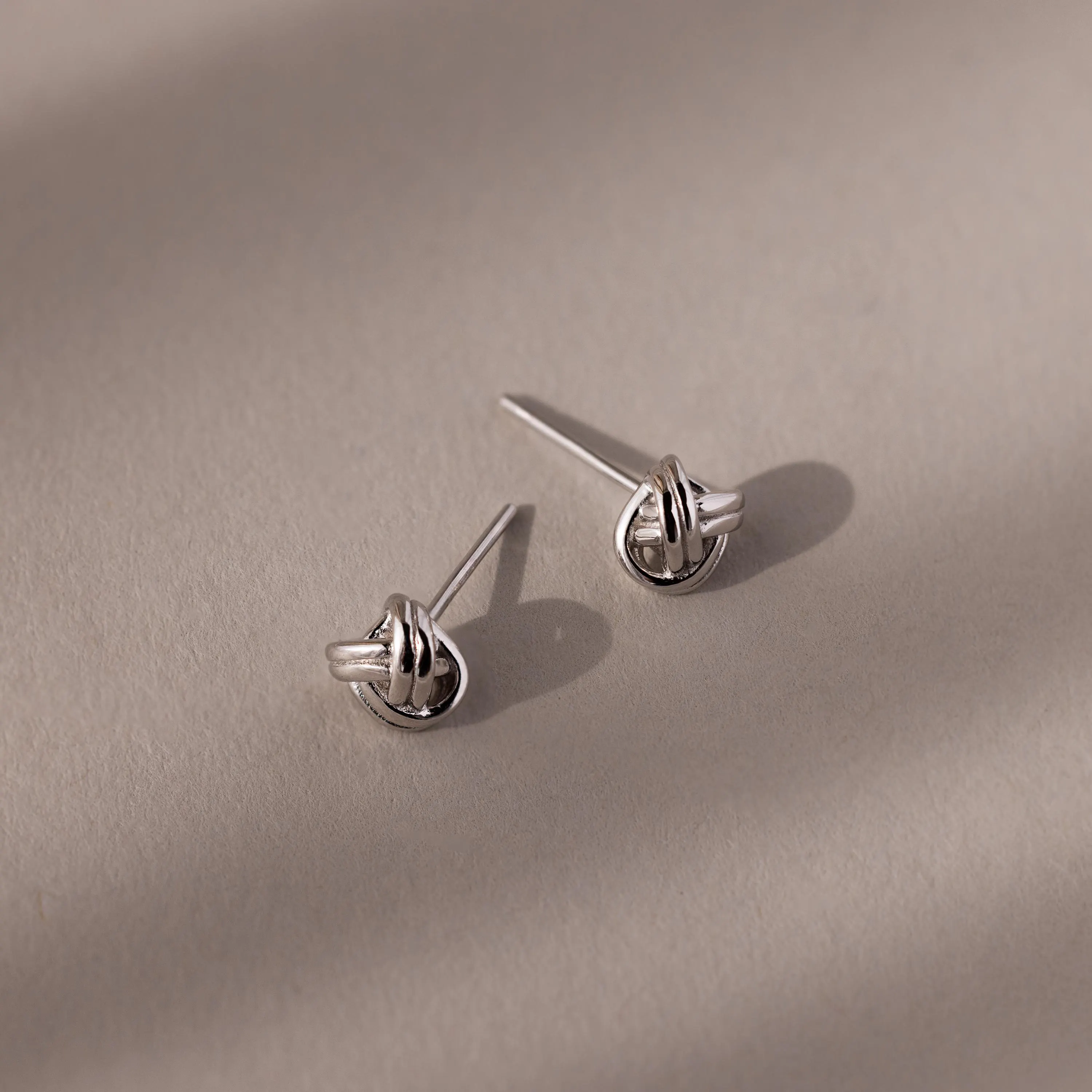 Love Knot Studs in Silver - Image 3