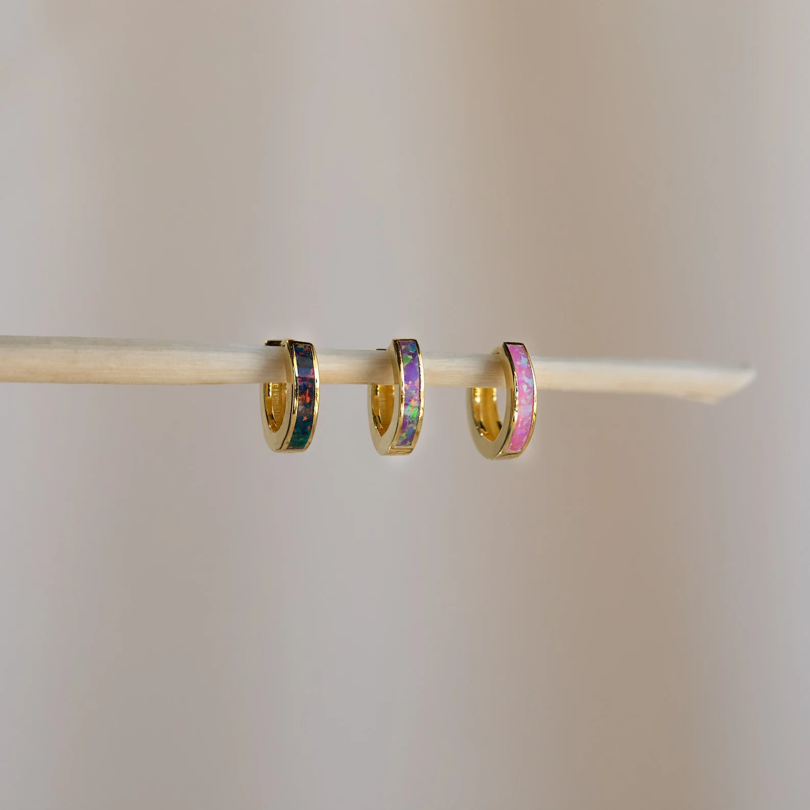 Magenta Opal Inlay Huggies - Image 7