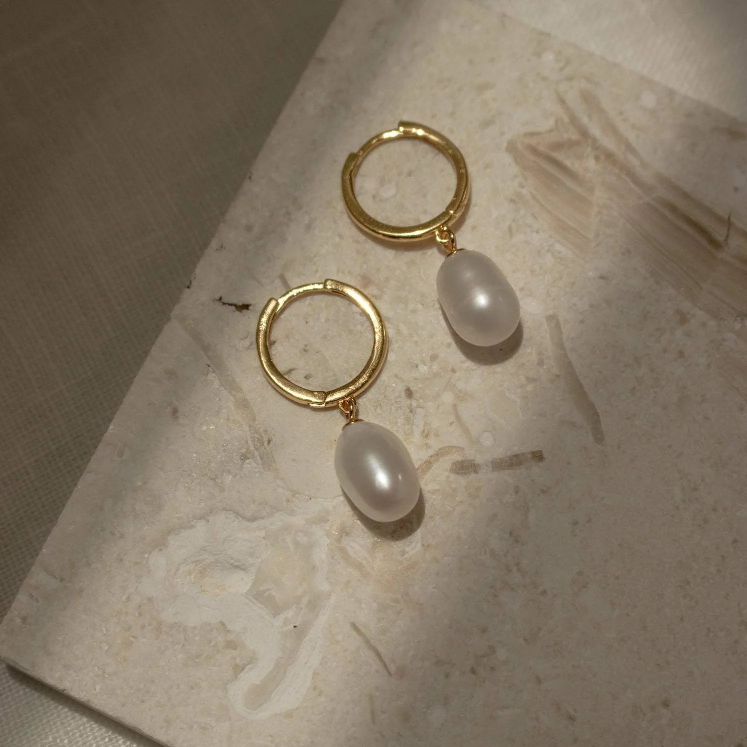 Maggie Pearl Drop Hoops - Image 3