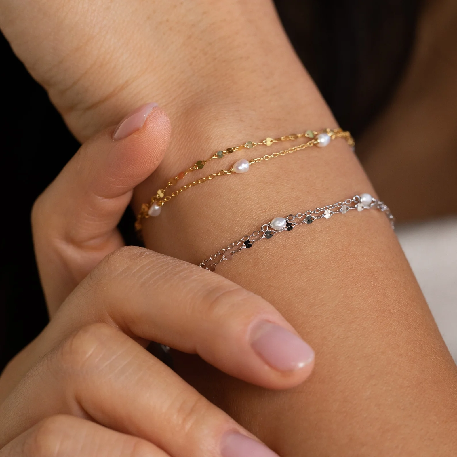 Magnolia Pearl Wrap Bracelet in Silver - Image 2