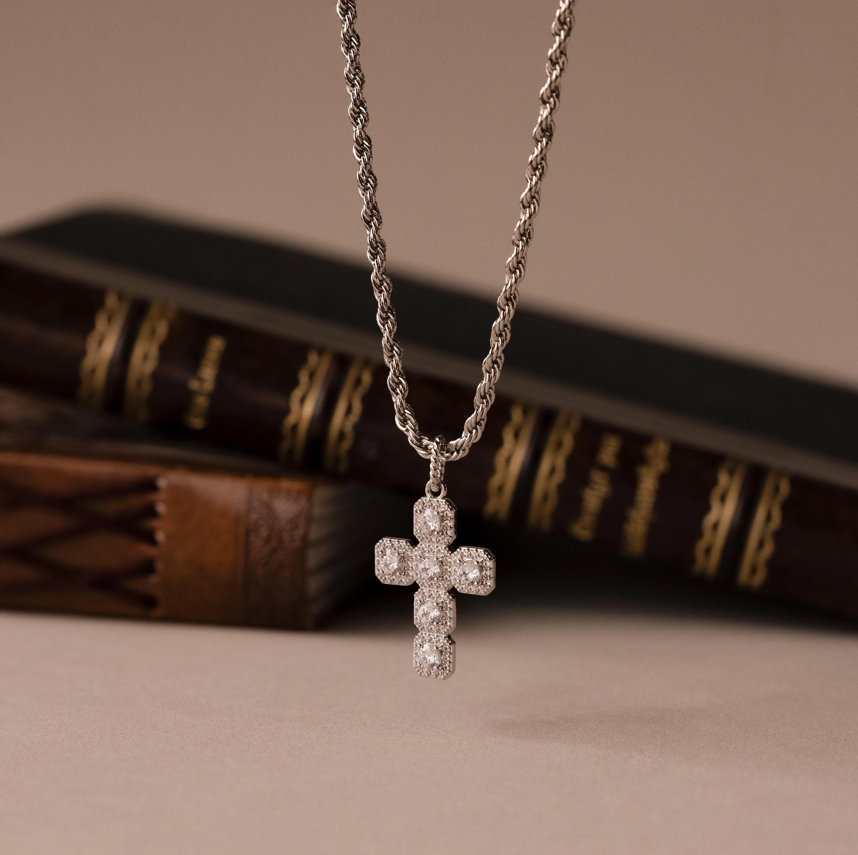 Majesty Cross Necklace in Silver - Image 5