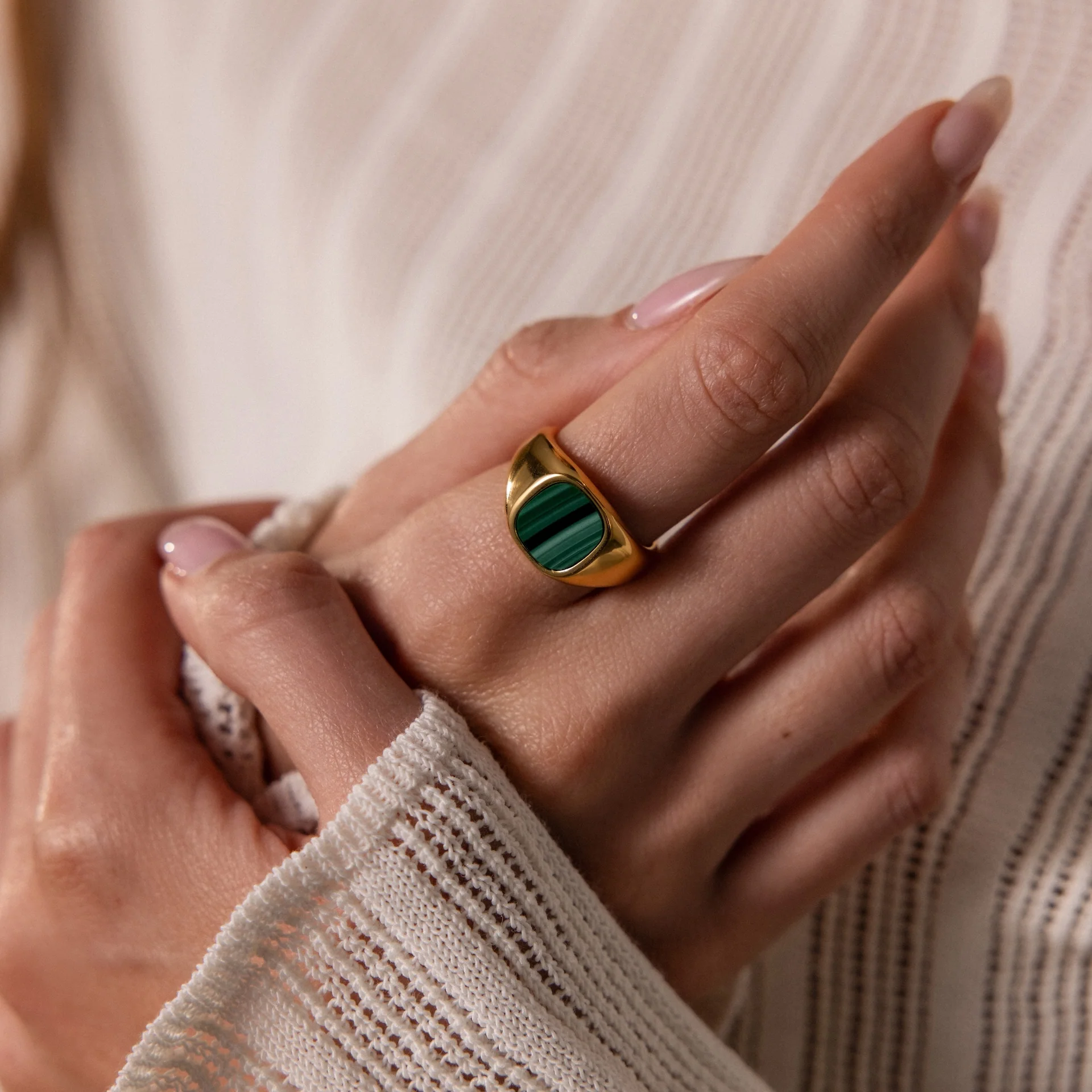 Malachite Signet Ring - Image 2