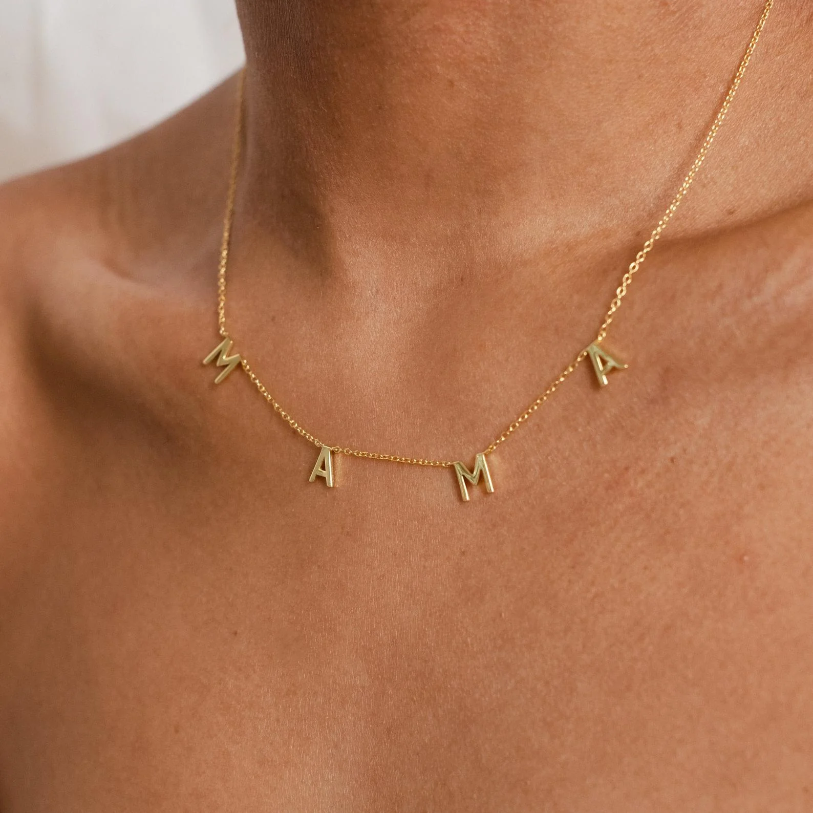 Mama Letter Necklace in Rose Gold - Image 3